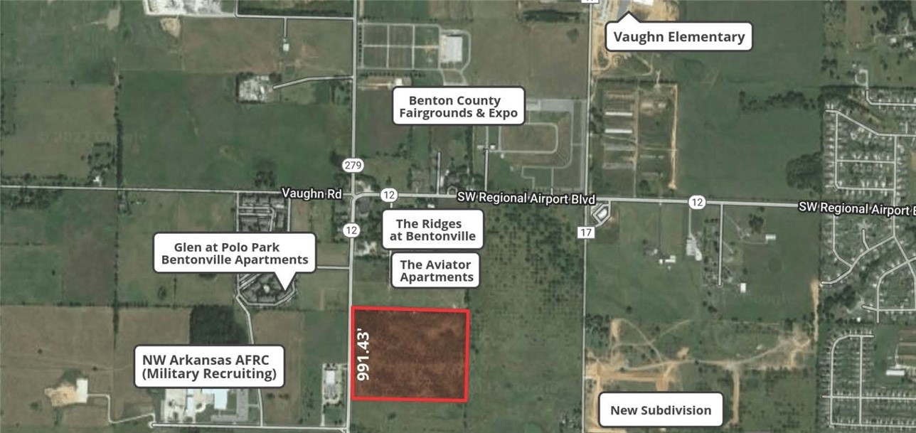 Land for sale – 30.15 Acres  Regional Airport   Bentonville, AR