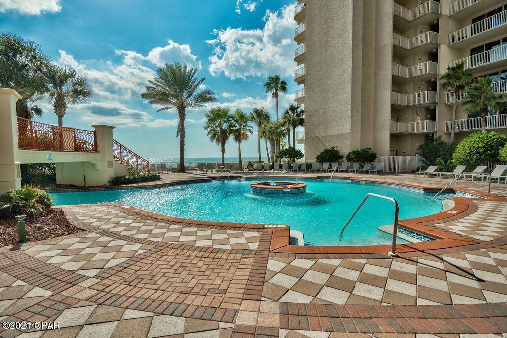 Additional 10% DiscountGreat 1 bedroom/2 bath unit with bunks on lower floor. Shores of Panama offers resort style amenities including 14,000 SF Gulf side pool and hot tub, large heated indoor pool & hot tub, health and fitness center, 2 tiki bars serving lunch and dinner, also Donut, coffee and ice cream shop, pizza parlor, meeting spaces, covered parking deck. Sleeps 6 and rental ready!
