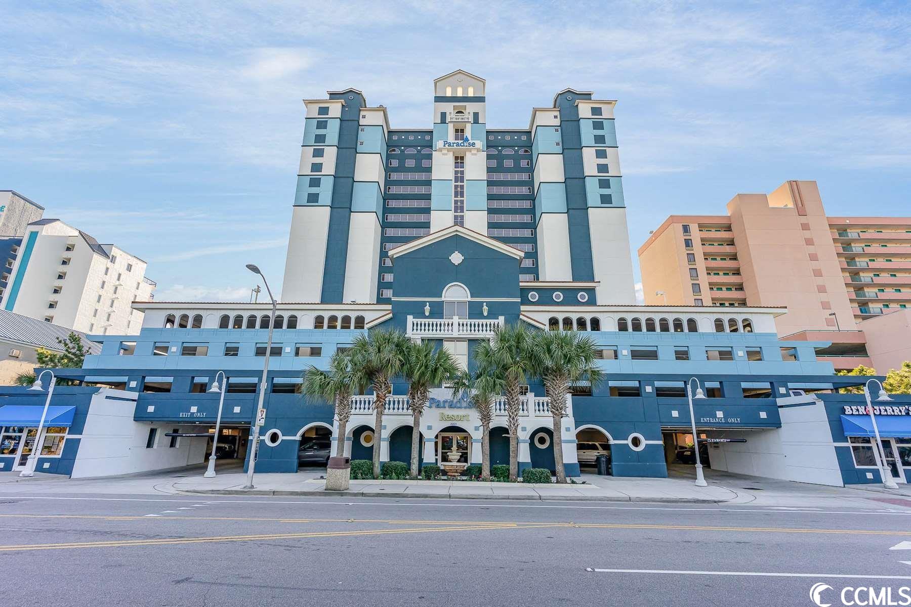 welcome to the paradise resort in myrtle beach - a true beachfront oasis. here, nestled along the pristine shores of the atlantic ocean, you'll find a rare gem - a 2 bedroom condo that offers a unique and exclusive opportunity.  imagine waking up to stunning ocean views every morning from your private balcony, and enjoying the sound of waves crashing on the shore. this beautifully appointed condo features high-end finishes, modern amenities, and an open concept design that is perfect for entertaining. with only a limited number of 2 bedroom units available, this is your chance to own a piece of paradise in one of the most sought-after destinations on the east coast.  the master suite offers a spacious layout with an en-suite bathroom, while the second bedroom provides flexibility for guests or family. resort-style amenities abound, including multiple pools, a fitness center, on-site dining options, and direct access to miles of sandy beaches. whether you're looking for a dream vacation home, a lucrative investment property, or a retirement retreat, this rare 2 bedroom condo at paradise resort is an opportunity not to be missed.  don't miss out on this extraordinary chance to own a piece of paradise in myrtle beach. contact us now to schedule a private showing and make this exclusive condo yours. live the beachfront lifestyle you've always dreamed of at the paradise resort!
