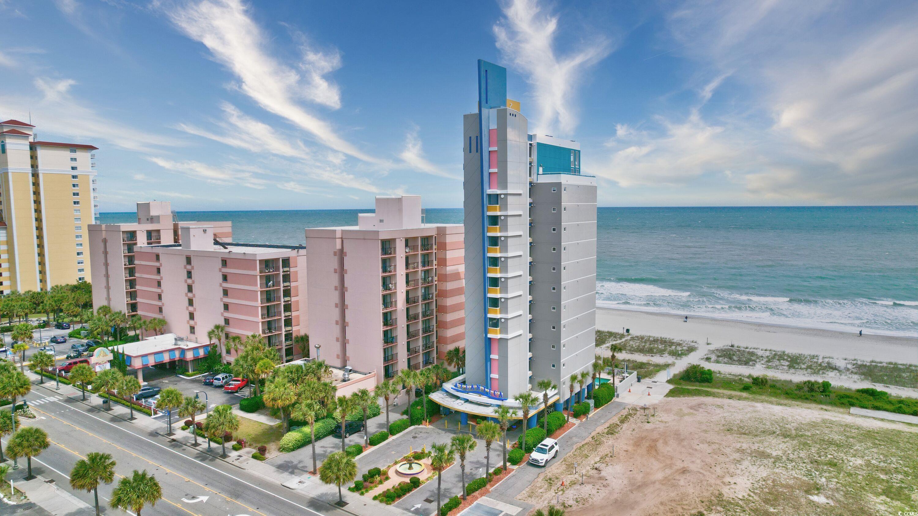 one bedroom, one bathroom, direct oceanfront, turnkey condo at the atlantica in myrtle beach. this condo is tastefully decorated and fully furnished. enjoy amazing views of the beautiful atlantic ocean and morning sunrises from your balcony. the unit has a washer & dryer for your convenience. you can also access atlantica ii and iii amenities,  indoor & outdoor pools, hot tubs, lazy river. great location just a few blocks north of the boardwalk and the skywheel. the income potential in these units makes them perfect for a primary residence and a long or short-term rental.