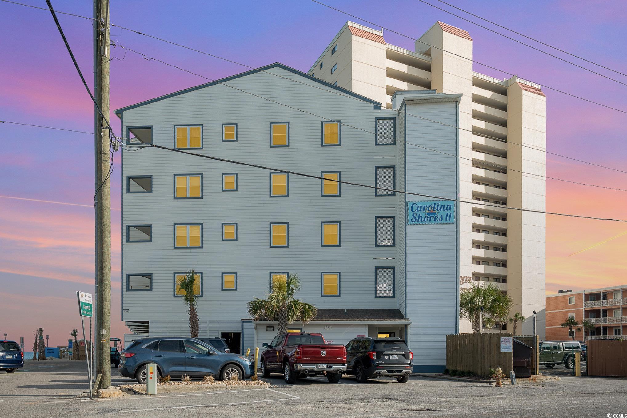 this  turn key fully furnished two bedroom condo has an amazing view of the atlantic ocean!  carolina shores ii is located oceanfront with a great pool deck for catching some rays or taking a refreshing dip in the pool!  on top of the great ocean front location, carolina shores ii also offers an elevator, under building parking and on site laundry. this condo is well appointed with granite counters and subway tile in the kitchen.  recent upgrades include a new hvac systems in 2021, new refrigerator, new dishwasher and resurfaced tub.  the bathroom is nicely renovated with a double vanity, shower/tub combo and beadboard wainscotting.  the living room is spacious and bright with two sliders leading to the porch that let in lots of light.  the porch is a great spot as well with plenty of room for the family to enjoy a sunrise breakfast and watch the dolphins play in the surf.  this condo has excellent rental history so it will make a great family retreat or a vacation rental investment.  carolina shores ii is located in the heart of garden city beach and close to shopping, entertainment and golf!
