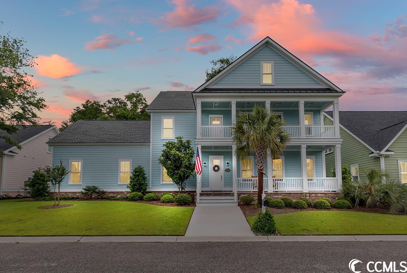 custom low country style home in beautiful charleston landing boasts 4 bedrooms plus an additional flex room/office/den, 3.5 baths, a spacious great room with a fireplace and coffered ceilings, an elevator, two charleston-style front porches, and a screened-in porch where you can relax after a long day at the beach. kitchen features granite countertops, stainless steel appliances, spacious walk-in pantry, a large working island, under-cabinet lighting, soft-close cabinetry/drawers, electric stove with a gas connection option, and exterior stove venting. the great room features beautiful luxury vinyl plank flooring, coffered ceilings, and a fireplace - ideal location for entertaining friends and family. spacious upstairs primary suite features a tray ceiling, a generous 11'2" x 8' walk-in closet, double vanity sink, separate tile shower and tile surround tub, and private water closet. there is one bedroom downstairs with a private bath along with the office/den/flex room, and there are three bedrooms, including the primary bedroom upstairs. the two guest rooms upstairs are a generous size and share a jack and jill bath, with a double vanity sink. upstairs you will also find a large sitting area, spacious laundry room with cabinetry for storage and a granite countertop folding area, a spacious linen closet and a 27' x 13' floored walk-in attic with added panel walls where you can store holiday items and much more. oversized rear-load 26' x 25' garage. two southern front porches, a 14' x 14' screened-in porch, and an irrigation system. additional features include six inch studs in framing, breaker panel wiring for generator, crown/base/window moldings, gutters, additional handrails for stairs and handicap bars in all bathrooms and garage, granite in kitchen/laundry room/ bathrooms, soft-close toilets throughout and an easy-clean toilet in the primary bedroom, automatic lighting in various rooms/closets/pantry, ceiling fans in living and all bedrooms, and low-maintenance pvc railings on the front porch. with only one owner, this immaculate custom home has many extras added you won't find in new construction. the most discriminating buyer will find that no detail has been left out. southern living as its best in charleston landing where you will find mature trees, ponds, sidewalks, playground, gazebo, a community pool overlooking the cherry grove marsh, and boat storage. charleston landing is just a couple of miles to cherry grove beaches and minutes to shopping, hospitals, a variety of restaurants and easy access to hwy 31 is just minutes away. square footage is approximate and not guaranteed. buyer responsible for verification.