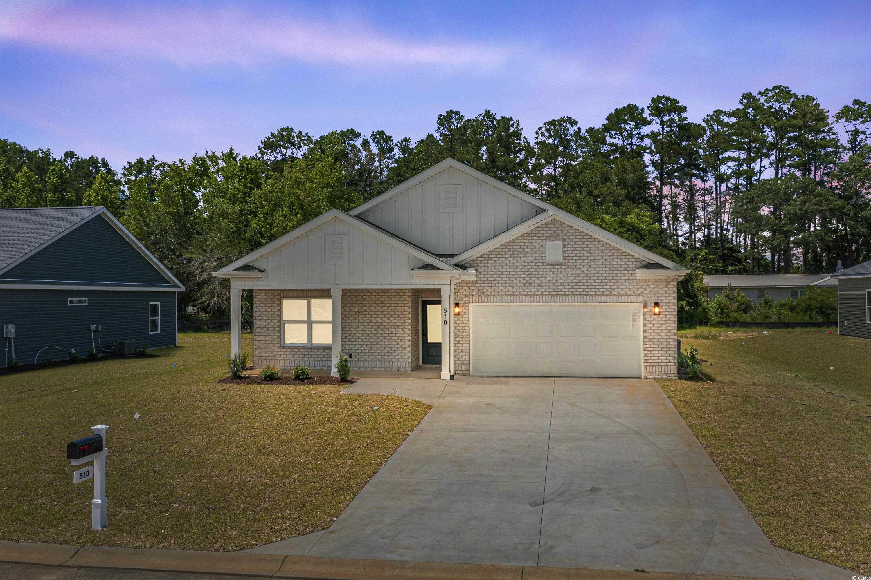 welcome to 510 war eagle court, a stunning single-family residence nestled in the heart of carters bluff, conway's newest residential home community. this captivating 3-bedroom, 2-bathroom home is perfect for first-time homebuyers seeking an elegant yet affordable retreat with 100% financing available through usda. step inside and be greeted by an open and inviting living space, featuring a single-level split-bedroom floor plan, beautiful lvp flooring, and a generously sized open kitchen complete with granite countertops and a waterfall-edge work island. this well-appointed home also boasts tray ceilings in the master bedroom and living room, adding a touch of sophistication to your everyday living experience. enjoy the convenience of a dedicated office space, a separate utility room, and a practical cubby drop zone situated right off the garage entry door. the 2-car parking spaces ensure that your vehicles are always safe and secure. outdoor living is a breeze with a charming front porch and an expansive covered back porch, perfect for entertaining or simply relaxing with your favorite book and a cup of coffee. at 510 war eagle court, you can take advantage of the many features typically considered "upgrades" by most builders. don't miss out on this incredible opportunity to own a piece of paradise in conway, south carolina's newest residential community. begin your journey at carters bluff and experience the life you've always dreamed of.