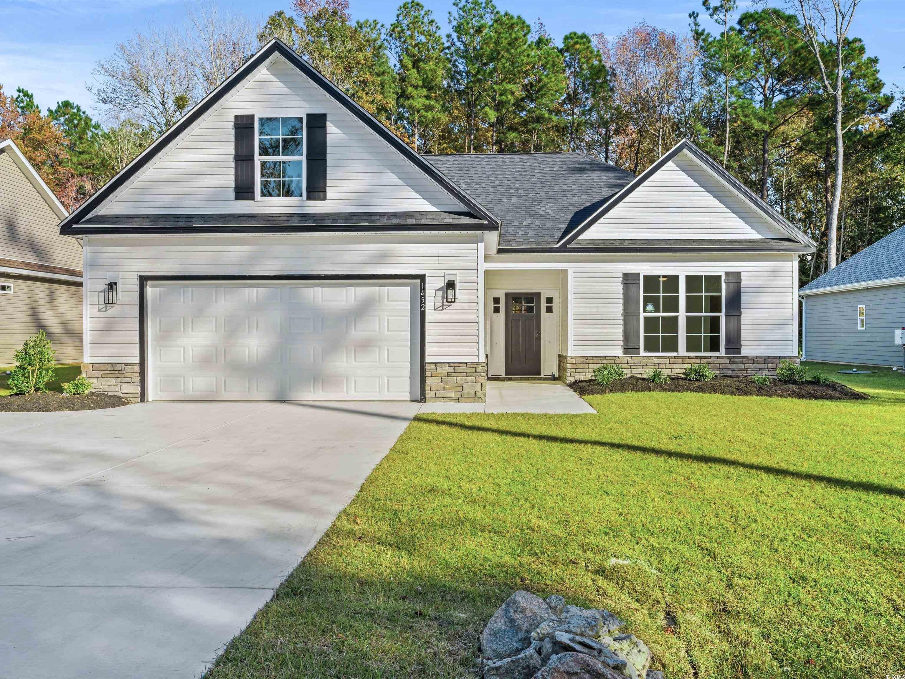 discover this perfect retreat less than a mile off of highway 90 - move-in ready! just a short drive to the beach, shopping, golfing, dinning and downtown conway. this exceptional 3-bedroom, 3-bathroom home with a 2-car garage awaits you, and the best part? no hoa! .63 acres. step inside and be captivated by the stunning tray ceiling in the living space. the kitchen is a culinary dream with sleek black stainless steel appliances (range, dishwasher, microwave), granite countertops, and a convenient work island. prepare to be pampered in the owner's suite, boasting a delightful tray ceiling and a en suite bathroom complete with a spacious walk-in closet. for added convenience, the upstairs features a third bedroom with its own full bathroom and closet, offering privacy and comfort for guests or family members. don't miss the opportunity to make this home your own!