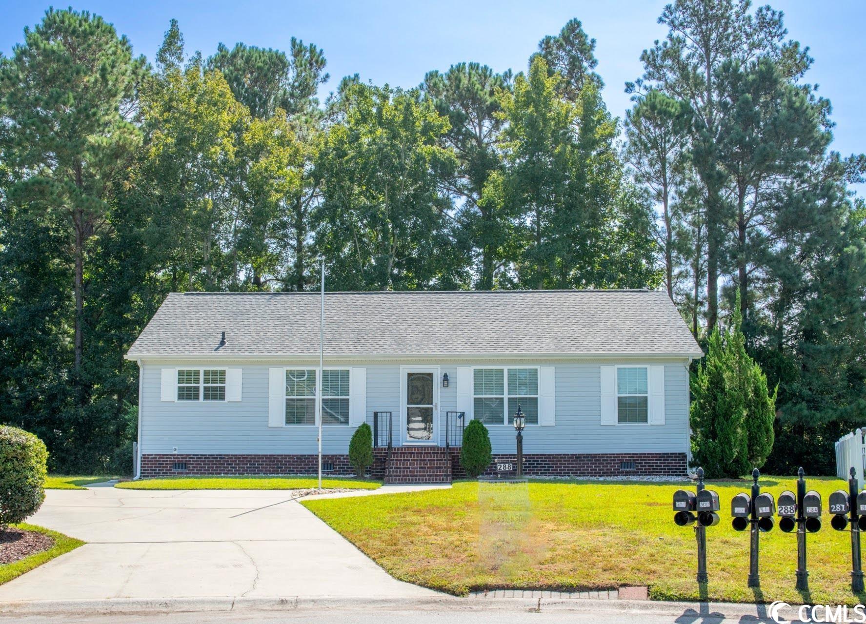 located at the end of a quiet cul-de-sac in murrells inlet, close to the marshwalk, shopping, several golf courses, and the beach. just a short drive to the elementary, middle, and high schools, this home features a split bedroom layout with a total of three bedrooms and two full baths. you will find a spacious oversized master bedroom with room for a comfy lounging chair and walk in closet. the master bath has plenty of counter space, a linen cabinet, and a walk in shower. two additional bedrooms share the second bath. kitchen has generous counter space and a breakfast area that adjoins to the utility room with washer and dryer that convey. living room/dining room combination opens to a 10 x 20 over sized screen porch that looks out at tree lined back yard that is great for relaxing and bird watching. the adjoining patio is a great place for a cook out. don't forget to check out the storage shed with workbench and shelving for extra space. *all measurements are approximate and not guaranteed. it is the buyers responsibility to verify*