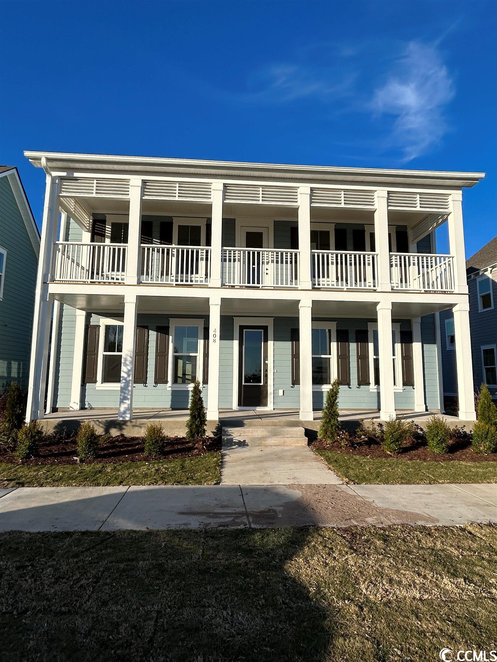 be one of the first to move into the highly sought after, brand new sayebrook community!!  the charleston-style laurel plan boasts double front porches and is a perfect blend of function and style with dedicated spaces to work from home and to entertain family and friends! a first floor owner’s suite offers separation from the two additional bedrooms upstairs. downstairs, the modern open floor plan features an expansive great room with open flow into the gourmet kitchen with large island and breakfast bar. an oversized dining room is perfect for special occasions. the flex room offers great space to be used as an office, sitting room, or library. the back of the home offers a screened porch plus a large patio, perfect for year-round outdoor living!  yard comes fully landscaped with irrigation system. live near great schools, popular market common, & the beach. walk to major retailers at sayebrook town square. planned amenities will inspire you to swim laps, play pickleball, & gather with friends. we include an exceptional 10yr home warranty with 5-year water infiltration and leak protection as well as great incentives for working with preferred lender. ...ask for details! photos are of a model home for representational purposes only, and may show different options and upgrades selected.