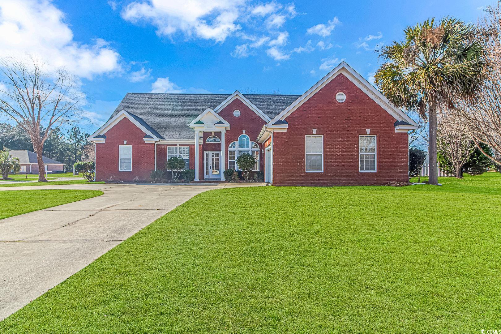 seller is motivated. beautiful, all brick home in hunters ridge community off of forestbrook road. hunters ridge is located in an award winning school district and less than 10 miles to having your toes in the sand! this home is situated on a large partially fenced in almost half acre lot. some features include 4 bedrooms, 3.5 bathrooms, formal dining space, large living room with built-ins and fireplace. this kitchen has wonderful granite counterspace, stainless steel appliances, pantry, desk space, breakfast bar, and kitchen table nook. three of the 4 bedrooms are on the first floor. pass through fireplace in between the great room and the primary bedroom.  the 4th bedroom can be used for a bonus room or bedroom it has a large walk in closet and private bathroom.  don't let this opportunity pass you by!