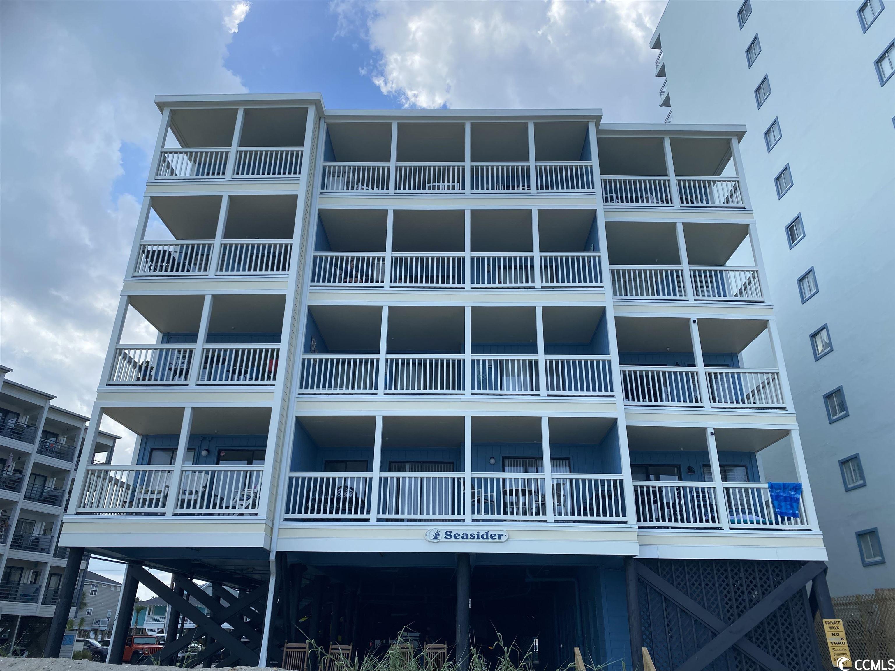 beautifully decorated 2 bedroom - 2.5 bathroom spacious oceanfront condo at seasider in garden city beach, sc   this unit comes fully furnished and move in ready.  it features an oversized balcony where you can sit and relax while taking in the breathtaking view of the vast ocean.  seasider has an elevator for your convenience.  there is an outside detached storage unit on the ground level for beach chairs & toys.