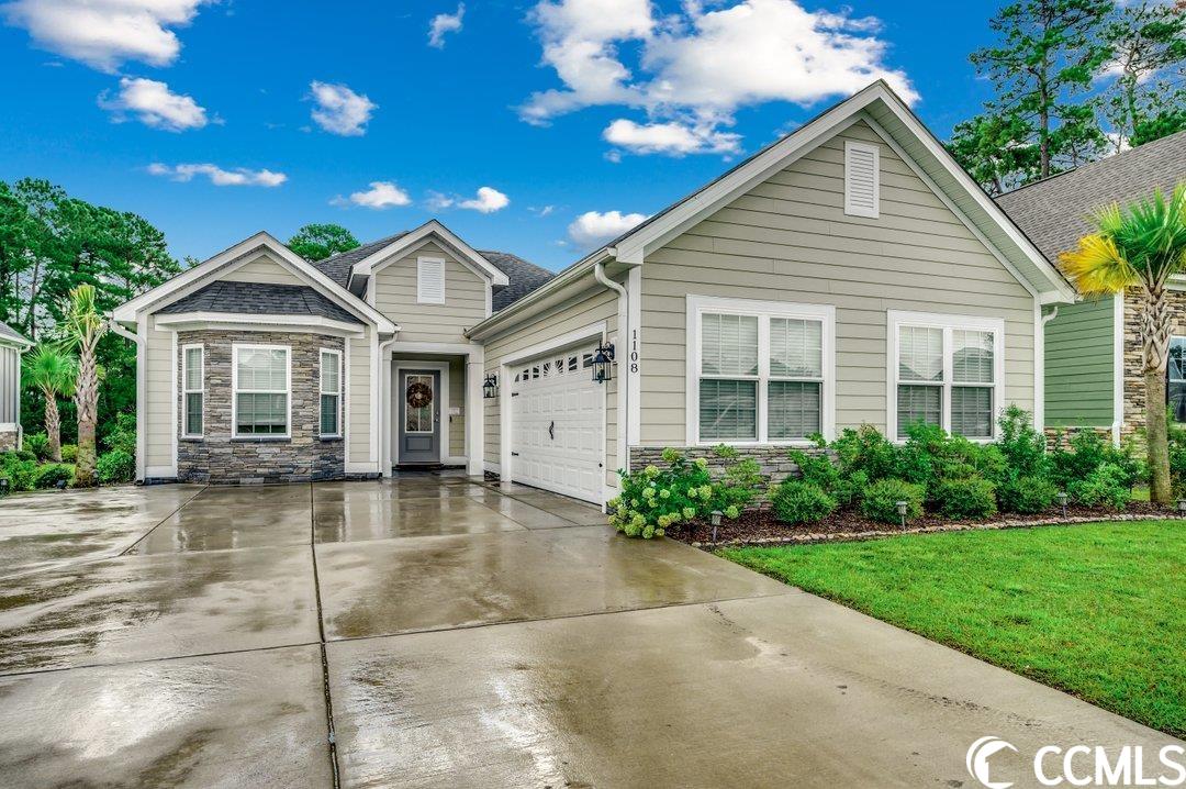 check out this beautiful 3 bedroom, 2 bathroom custom home that offers a perfect blend of southern charm and modern comfort. as you step inside, you'll find an open-concept living area where the kitchen, dining, and living spaces seamlessly connect, making it great for entertaining. this home has zero carpet, and beautiful laminate vinyl plank flooring throughout.   the kitchen is a chef's delight with top-notch appliances, granite countertops, and a spacious island. the master suite is a tranquil retreat with a spa-like bathroom featuring a tile walk-in shower and dual vanities. step outside to a screened porch and patio in a beautifully landscaped, fenced private backyard overlooking the water & 1st & 18th holes of wild wing golf course. park your golf cart in the oversized 2 car garage with additional space for it.   wild wing plantation provides residents with access to fantastic amenities like pools, a clubhouse, fitness center, and more. plus, you're just a short drive away from the excitement of myrtle beach while enjoying the peacefulness of conway. located close to shopping, restaurants, golf, & area attractions.   square footage is approximate & not guaranteed. buyer is responsible for verification.