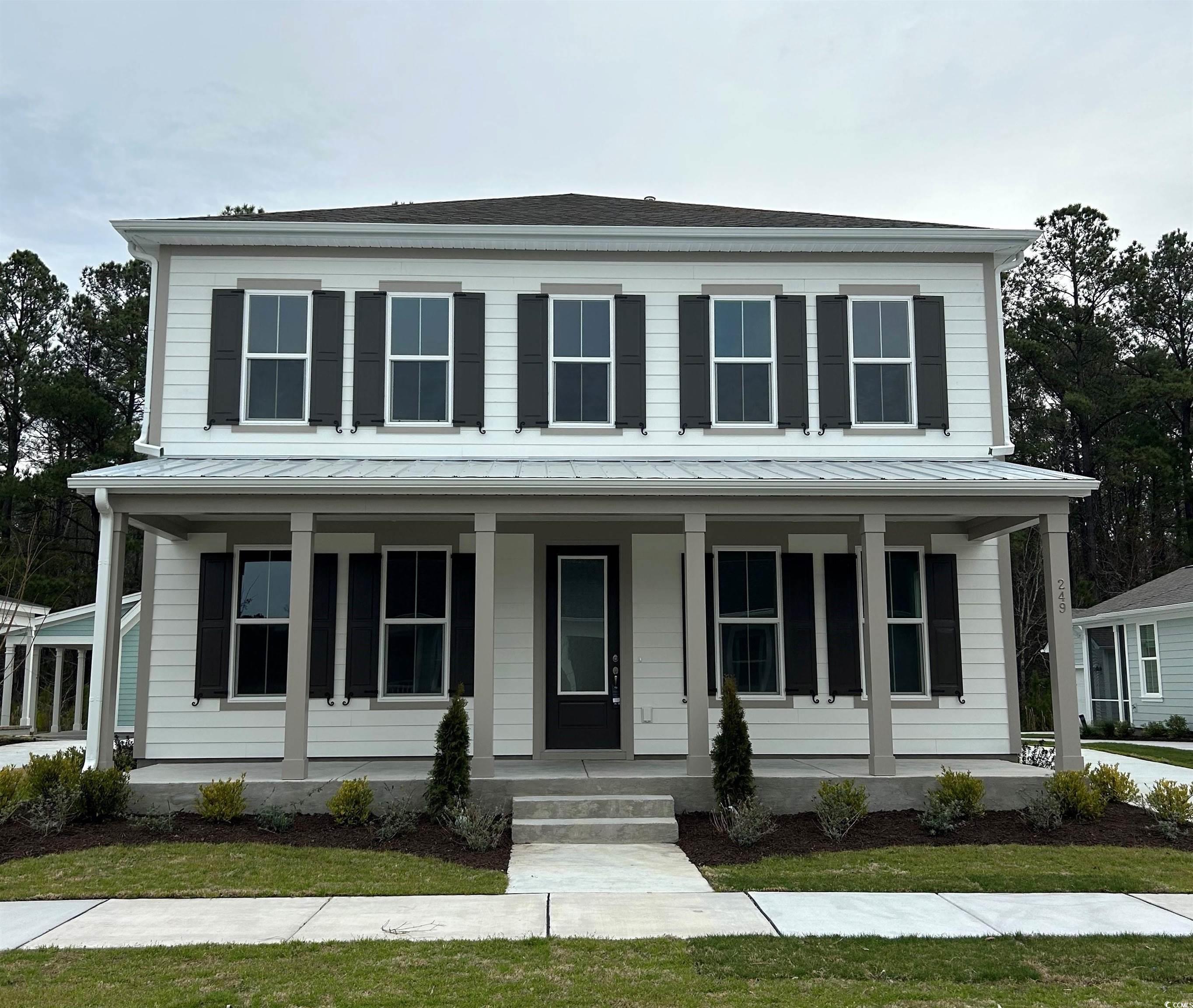 be one of the first to move into the highly sought after, brand new sayebrook community! this new construction home is estimated to be complete november 2023. 3br / 2.5ba + downstairs study and formal dining room. the charleston-style primrose plan is a perfect blend of function and style with dedicated spaces to work from home and to entertain family and friends! downstairs, the modern open floor plan features an expansive great room with open flow into the gourmet kitchen with a large island. an oversized dining room is perfect for special occasions. the flex room offers great space to be used as an office, sitting room, or library. upstairs features all bedrooms, the laundry room, plus a spacious loft. the back of the home offers sliders to a screened porch plus a large patio with wooded views, perfect for year-round outdoor living! tons of upgrades added! yard comes fully landscaped with irrigation system. live near great schools, popular market common, & the beach. walk to major retailers at sayebrook town square. planned amenities will inspire you to swim laps, play pickleball, & gather with friends. we include an exceptional 10yr home warranty with 5-year water infiltration and leak protection as well as great incentives for working with preferred lender. ...ask for details! photos are of a model home for representational purposes only, and may show different options and upgrades selected.