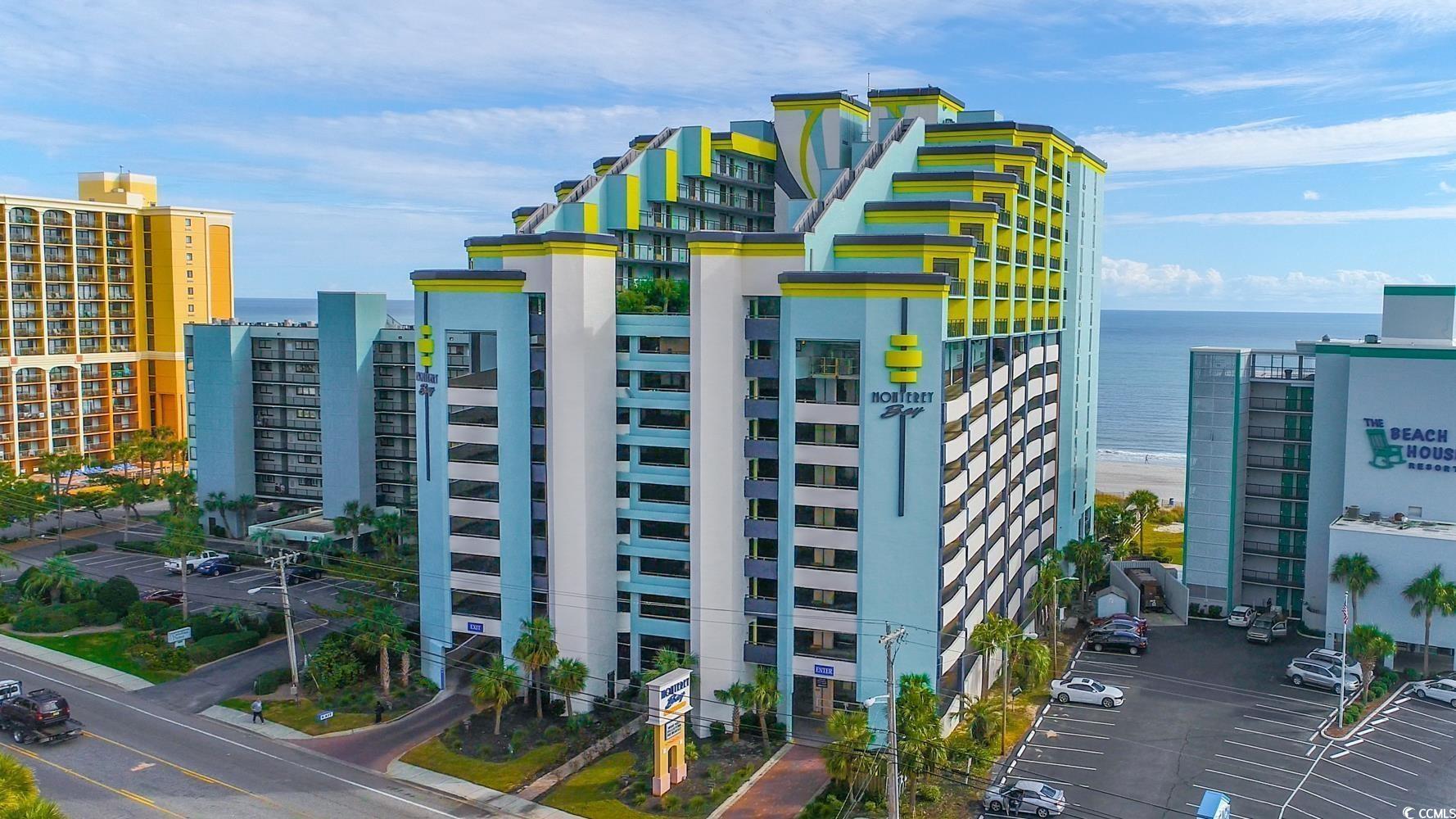 great direct oceanfront one bedroom king bed with excellent ocean views up and down the atlantic coastline. perfect location on the 14th floor. this condo has and a pull out couch and can sleep 4 guests. monterey bay is located on 68th ave n in the northern end of mb, close to everything but a little out of the hustle and bustle of downtown and close to all restaurants, entertainment, hospital, golf and shopping. on the golden mile. make this your vacation destination, second home or investment property.