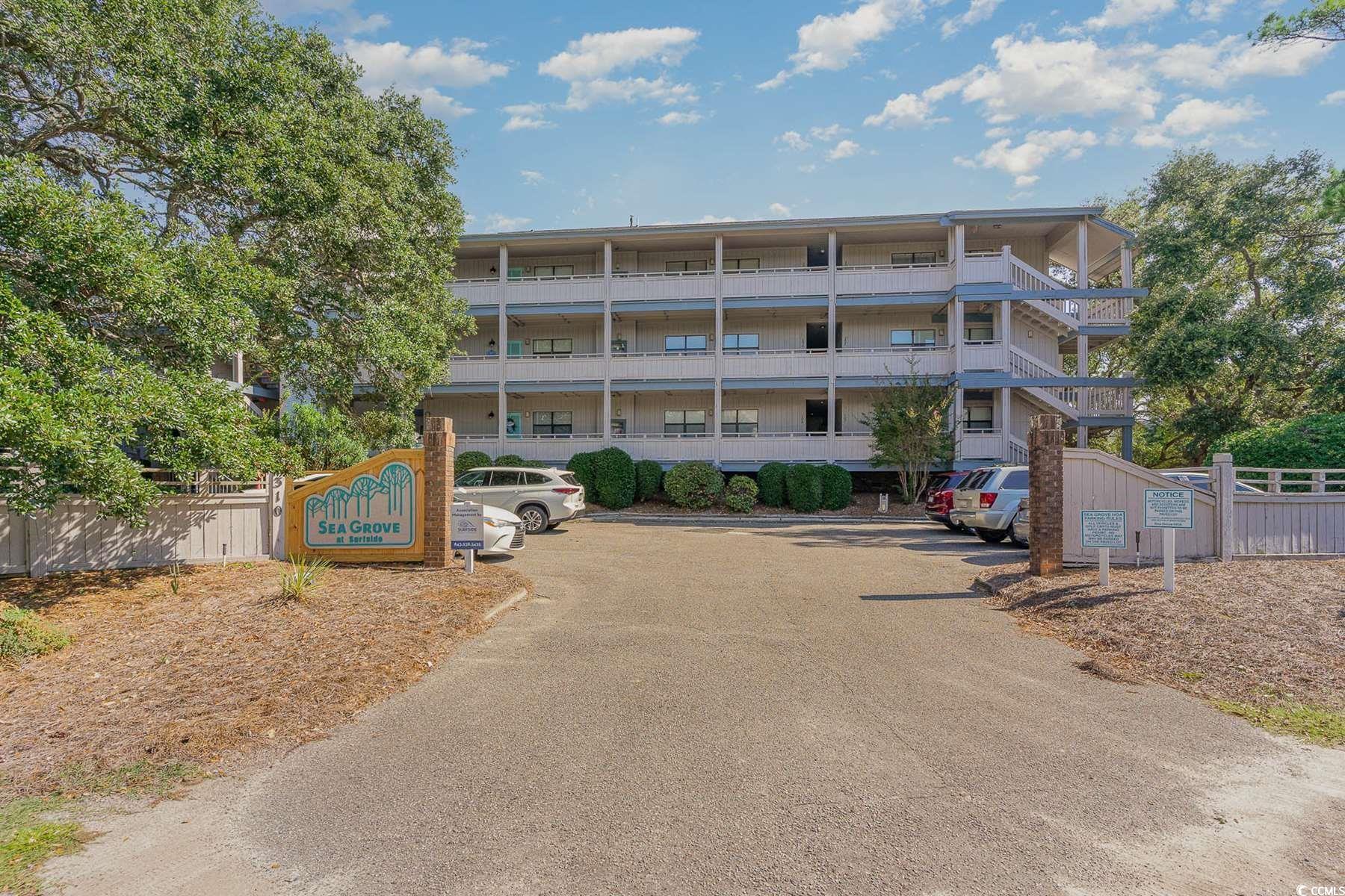 looking for a primary home, vacation home or an investment property?  this 2 bedroom/2 bathroom 2nd floor unit is just that!  set in the great location of surfside beach, this condo comes furnished.  kitchen has plenty of cabinets and counterspace.  pantry located in laundry room.  large balcony is accessible through sliding doors from the living room or dining area.  master bedroom has its own bathroom with walk-in closet.  those who live in sea grove enjoy the very short walk to the ocean.  the sea grove complex offers a spacious outdoor pool surrounded by decking with lots of lounging areas, a covered gazebo with seating and grilling and is surrounded by huge live oak trees. schedule your showing today!