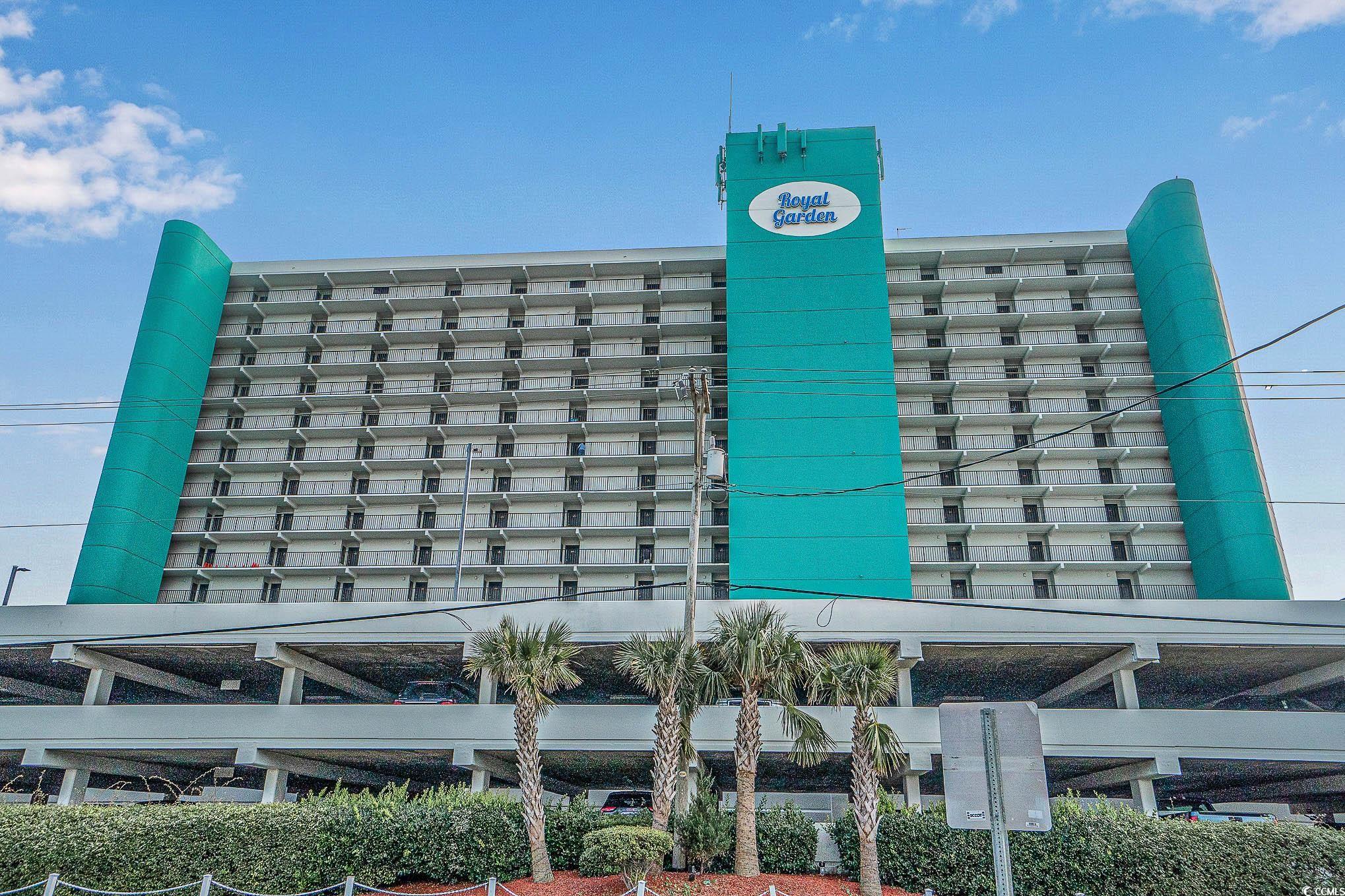 royal garden 204 direct oceanfront garden city beach! the 2nd floor is highly sought after as it is the top level of the parking garage so you can park right in front of your door. but - extreme renovation required.  royal garden resort is a 16-story oceanfront complex offering convenient amenities, including three elevators, complimentary wi-fi, outdoor grills, and a parking garage. relax in one of the lounging chairs on the expansive sundeck or go for a swim in one of the resort pools, which are open year-round. royal garden resort features indoor and outdoor pools, hot tubs, and even kiddie pools! call listing agent with any questions or to schedule a showing.