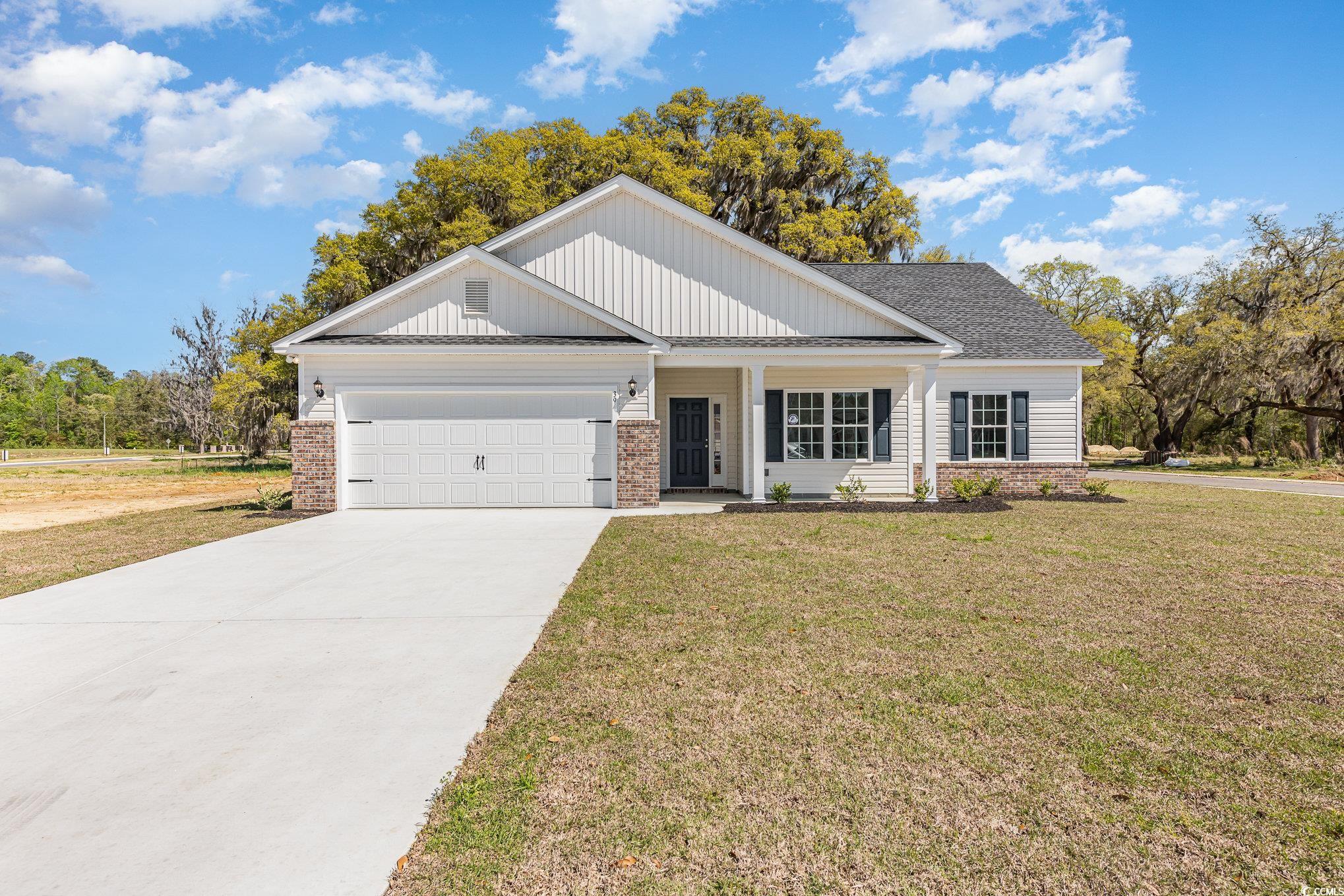 this beautiful beaufort plan is an open floor plan with 3 bedrooms and 2 full baths.  it features beautifully vaulted ceilings in the living room, covered porch off of the living room, beautiful granite kitchen countertops, upgraded shaker style kitchen cabinets, upgraded luxury vinyl plank flooring in the main living areas, tray ceiling in the primary bedroom, walk in shower in the primary bath and so much more!   peru plantation is a premier neighborhood located in historic georgetown, sc.  peru plantation is on 173 acres of absolutely stunning grounds with rich history and majestic oak trees.  building lifestyles for over 35 years, we remain the premier homebuilder of new residential communities and custom homes in the grand strand and surrounding areas.  we are three-time winners of the best home builder award from wmbf news best of the grand strand.  in 2023, we were also voted best residential real estate developer in the myrtle beach herald readers' choice awards and best home builder in the sun news best of the beach contest.  we began and we remain in the grand strand, and we want you to experience the local pride we build today and every day in horry and georgetown counties.   we are dedicated to excellent craftsmanship and customer service and each home is built with pride.   each home here in peru plantation will be adorned with low country charming front porches, brick accents, fully finished and painted two car garages and back covered porches that will be great for entertaining out of doors.  please note:  photos are of a completed home of the same/similar floor plan for informational purposes only, since the listed home is currently under construction and may have a different floor plan, features and selections of that shown in the listing.  make an appointment to see this beautiful home and make it your own!