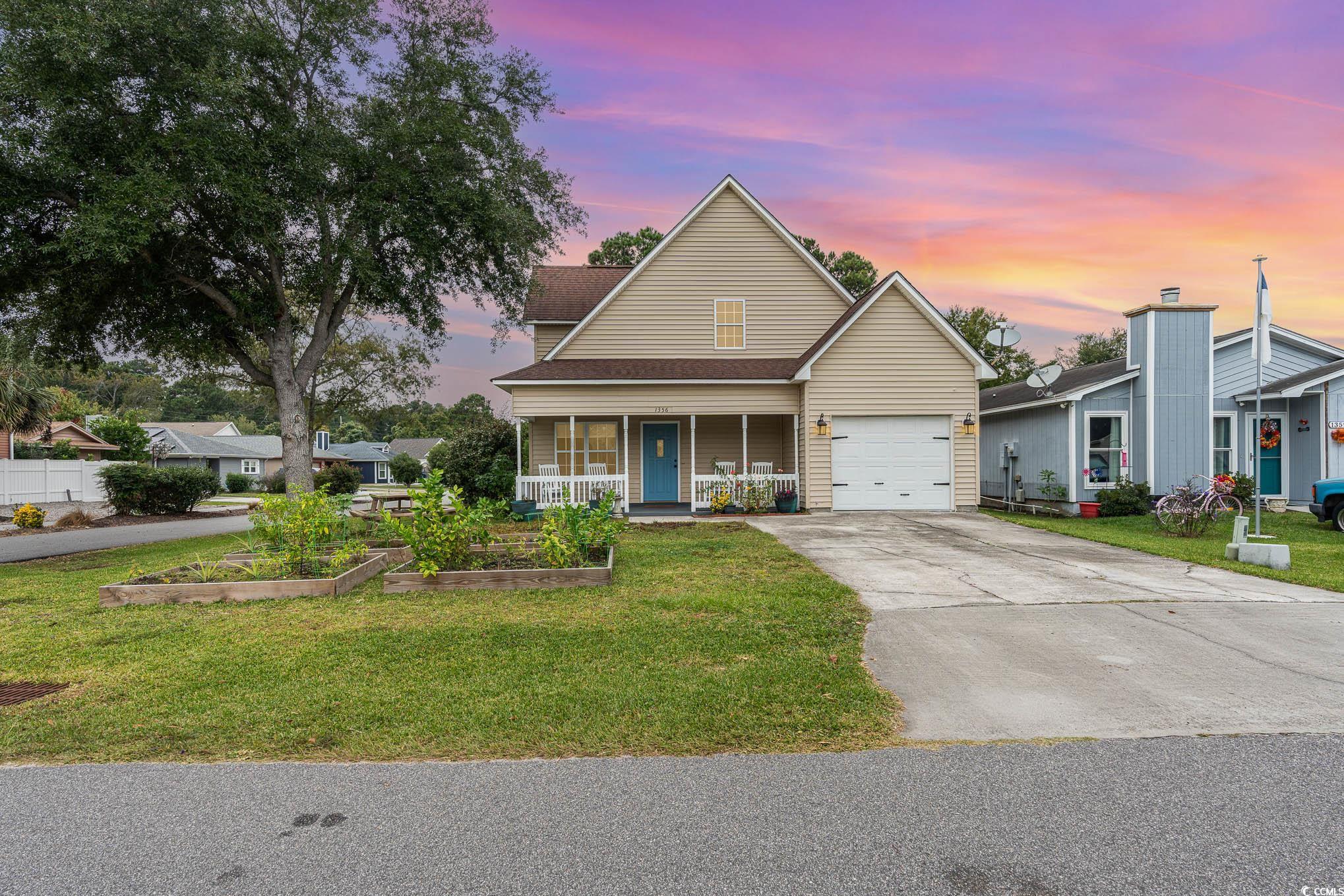 welcome to 1356 tranquility ln, located in the desirable bent oak estates community of myrtle beach, sc.  this charming 3 bedroom, 2 bath home offers a tranquil retreat with its spacious layout. freshly painted, originally a 4 bedroom home that can easily be converted back.  a bright and inviting living room, featuring large windows that allow an abundance of natural light to fill the space.  the well-appointed kitchen boasts modern new stainless appliances, ample cabinetry, and a breakfast bar, making meal preparation a breeze.  the adjacent dining area provides a cozy spot for enjoying meals with loved ones.  flexible floor plan with 2 master bedroom options with spacious walk in closets. the extra large bedroom upstairs can be converted back to make an additional 4th bedroom. upgraded full bath on 2nd floor with deep soaking tub, vanity and swarovski crystal light fixture. new heat pump/ac, new hot water heater. this lovely home is conveniently located less than 1 mile from the pristine beaches of myrtle beach, as well as shopping, dining, and entertainment options.  no hoa! a must see home!