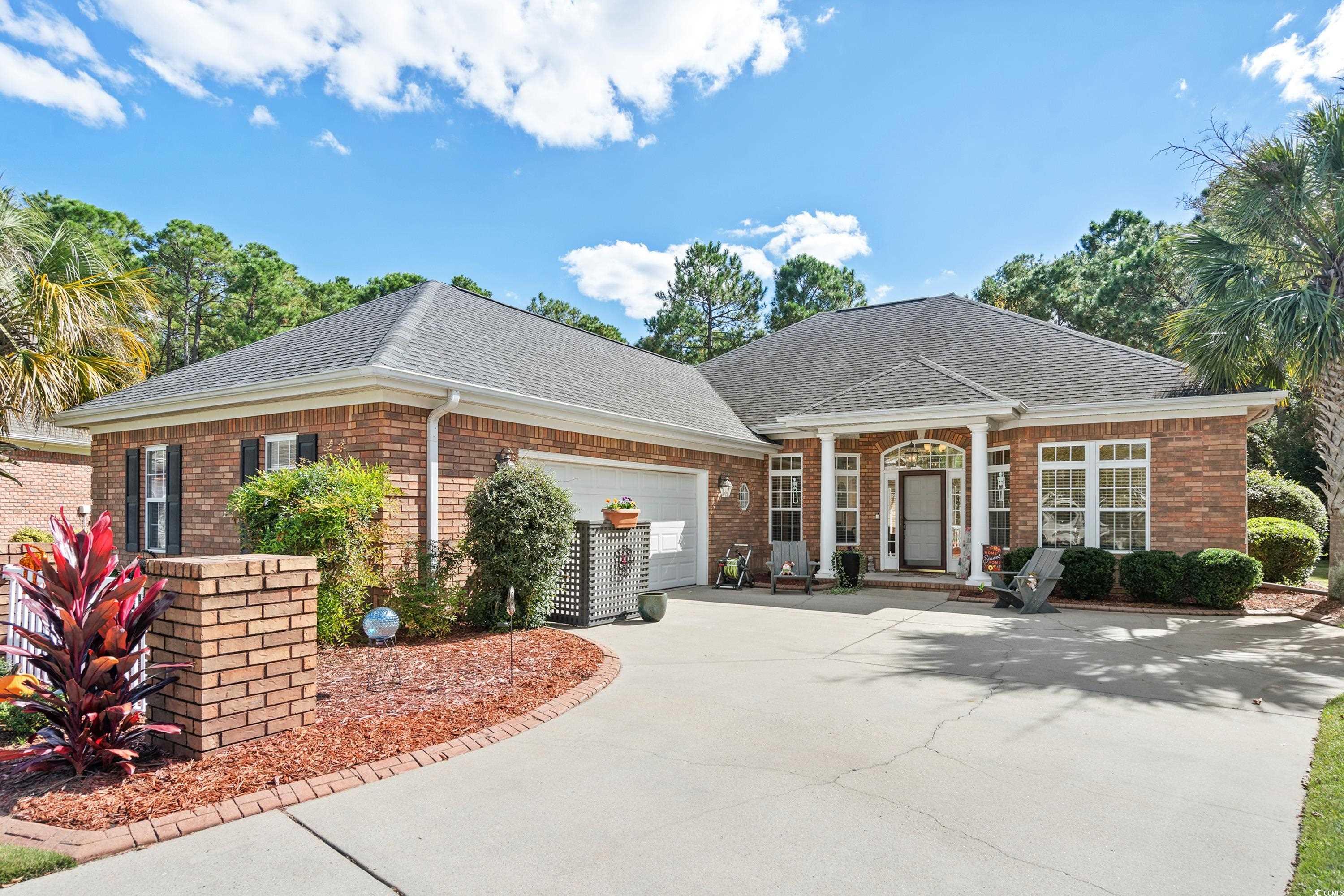welcome to your dream home in the sought-after legends golf community! this stunning brick home provides 3 bedrooms and 2 baths, offering a spacious and inviting atmosphere. as you step inside, you'll be greeted by an abundance of natural light that fills the open floor plan. the living area is perfect for cozy evenings by the fireplace, while the modern kitchen features beautiful granite countertops, white cabinets, and sleek stainless steel appliances. the dining and sitting area offer a picturesque view of the backyard, creating a tranquil space for meals and relaxation. the owners bedroom is a true sanctuary, complete with high ceilings adorned with a ceiling fan, a walk-in closet, and a private bath featuring dual sinks, a large garden tub, and a walk-in shower. step outside onto the large screened porch, ideal for unwinding or hosting gatherings, where you can enjoy the soothing view of the well-maintained lawn and enchanting forest. additionally, a private courtyard-style patio awaits, surrounded by impeccable landscaping that enhances the overall charm of the property. living in legends comes with incredible perks! right up the street there are three award-winning golf courses, a clubhouse with a scottish flair, an on-site pub, a 30-acre driving range, scenic walking trails, tennis courts, and a community pool. this fantastic location provides easy access to major roads, making it a breeze to reach the beach and indulge in the abundant shopping, dining, and entertainment options that the grand strand has to offer. don't miss out on the opportunity to call this beautiful house your home. it's the perfect blend of comfort, style, and resort-style living! book your viewing today and experience the lifestyle that you deserve. please be sure to contact the listing broker or your real estate professional for information regarding the community, hoa documents, property info and more! all measurements and data are deemed reliable but are not guaranteed, buyer and or buyers agent to verify please.