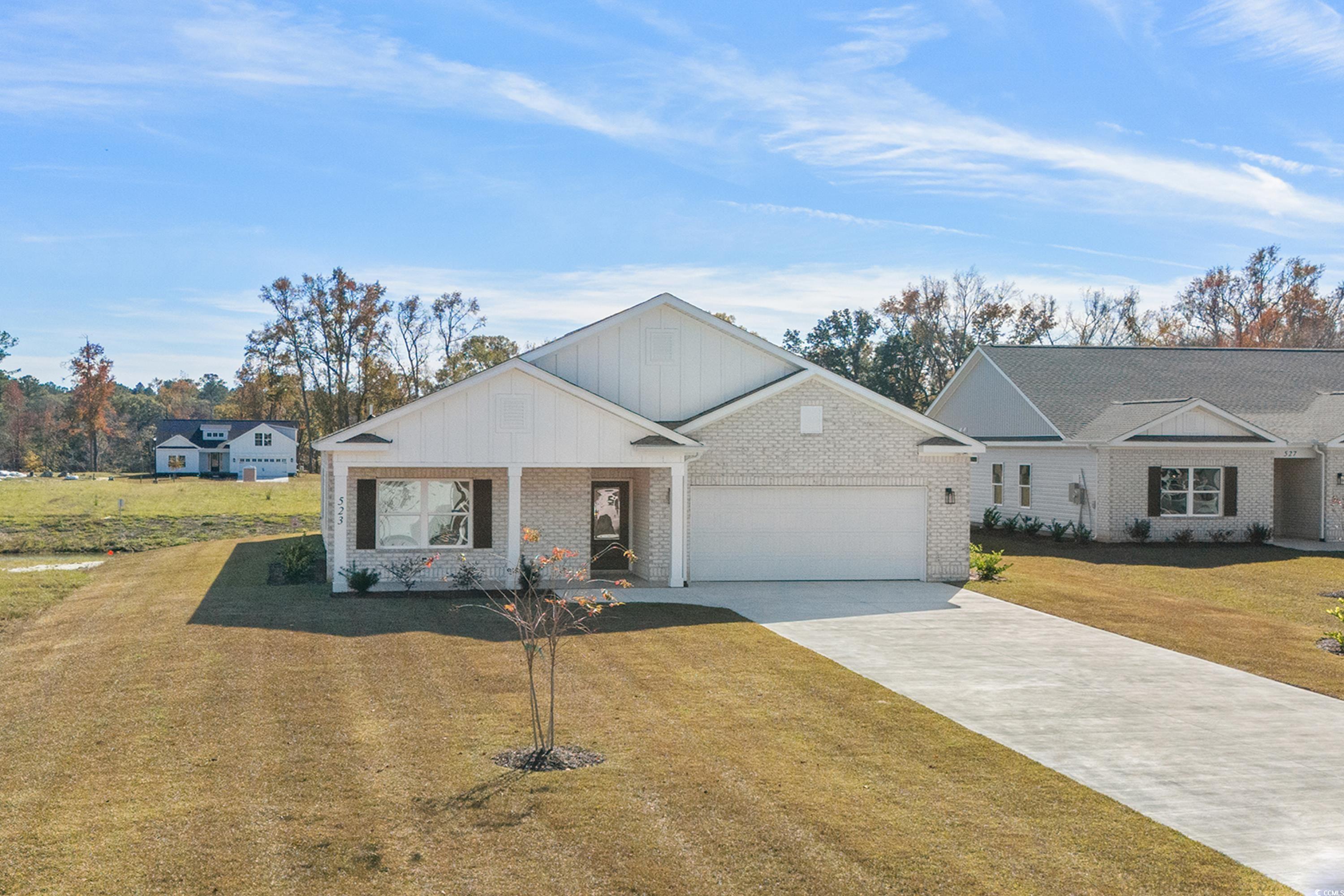 welcome to 523 war eagle court, a stunning single-family residence nestled in the heart of carters bluff, conway's newest residential home community. this captivating 3-bedroom, 2-bathroom home is perfect for first-time homebuyers seeking an elegant yet affordable retreat with 100% financing available through usda. step inside and be greeted by an open and inviting living space, featuring a single-level split-bedroom floor plan, beautiful lvp flooring, and a generously sized open kitchen complete with granite countertops and a waterfall-edge work island. this well-appointed home also boasts tray ceilings in the master bedroom and living room, adding a touch of sophistication to your everyday living experience. enjoy the convenience of a dedicated office space, a separate utility room, and a practical cubby drop zone situated right off the garage entry door. the 2-car parking spaces ensure that your vehicles are always safe and secure. outdoor living is a breeze with a charming front porch and an expansive covered back porch, perfect for entertaining or simply relaxing with your favorite book and a cup of coffee. at 523 war eagle court, you can take advantage of the many features typically considered "upgrades" by most builders. don't miss out on this incredible opportunity to own a piece of paradise in conway, south carolina's newest residential community. begin your journey at carters bluff and experience the life you've always dreamed of.