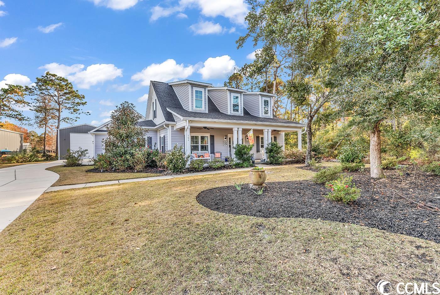 a rare find!  lowcountry living at it's best, directly on the fairway of hole #6 of the founder's club course of pawleys island with no hoa!!! this beautiful, 3 bedroom/3 1/2 bath, coastal inspired home (built in 2018) is loaded with bells and whistles far beyond what can normally be expected.  have an rv, boat, motorcycle or car collection? no problem!  with it's attached 2 car garage and separate 36'x41' garage/shop, there's room for all of your toys.  and, the expansive, fenced backyard and large screened porch are perfect for enjoying your time outdoors while taking in that golf course view.