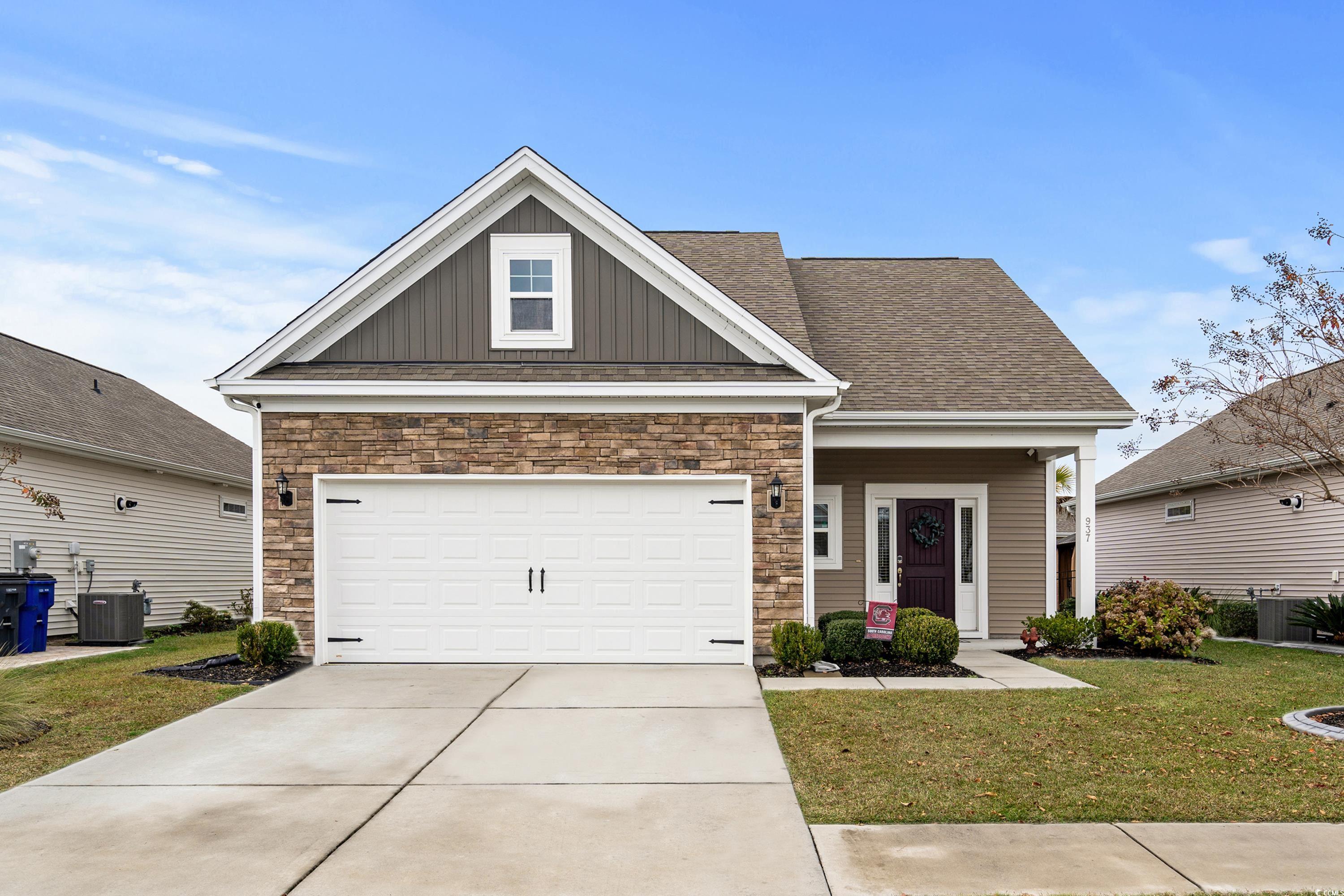 beautiful home in cypress village which is a natural gas community and the hoa includes lawn maintenance and great amenities with a clubhouse, pool, pickle ball court, bocce , fire pit, and a fitness center. home has a rinnai hot water system, gas heat, gas stove, granite counter tops, raised breakfast bar and stainless steel appliances. lot's of natural light- this home has an open floor plan with hardwood floors on first level- a first floor master bedroom with a ceramic tile shower raised vanity with double sinks and a large walk-in closet. two bedrooms and a full bath on the second level.  walk out from the great room to the patio with a fenced in back yard and a pergola with a view of the lake. close to everything that the grand strand offers - great school district-