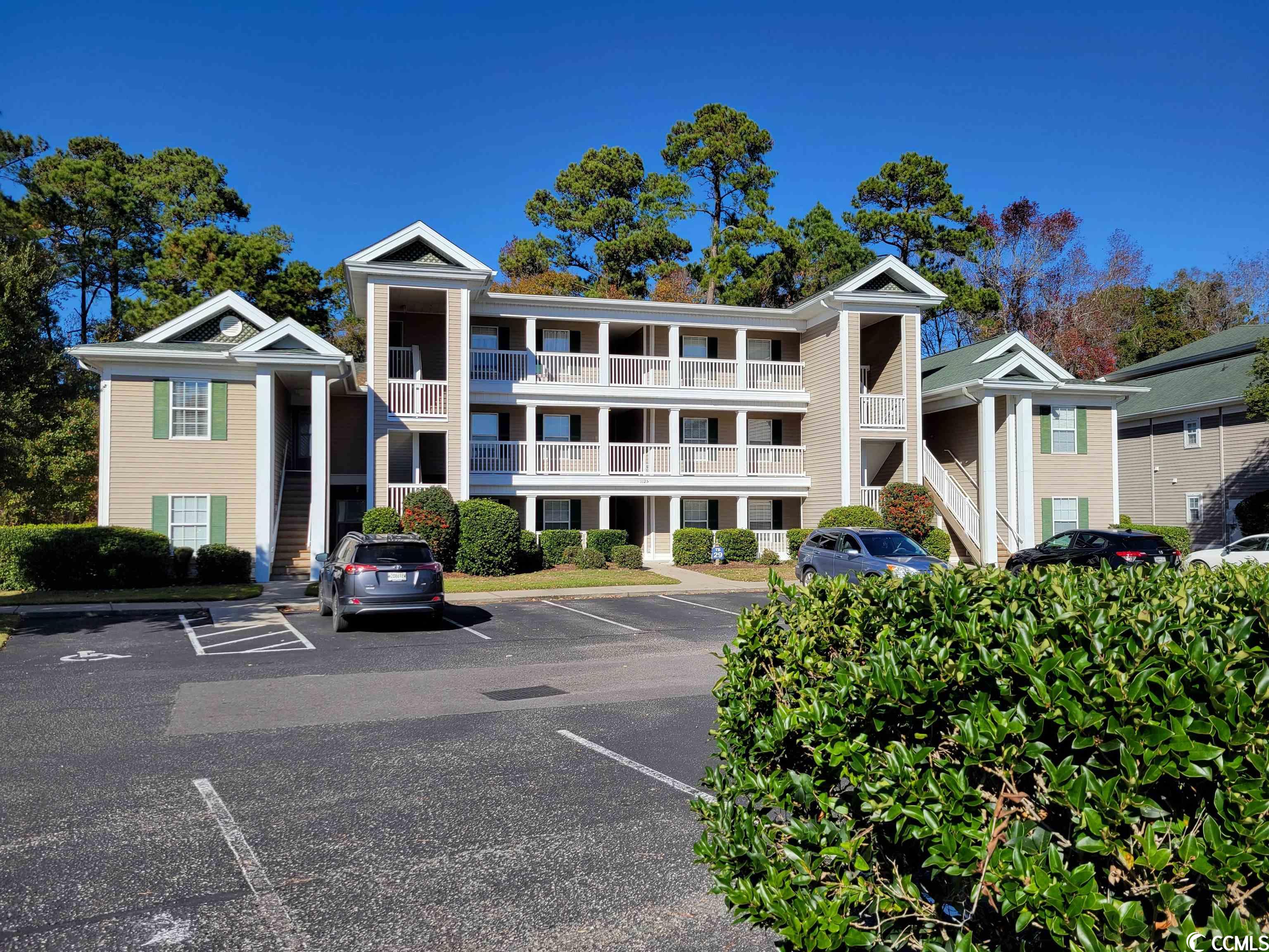 top floor true blue condo boasts single-level living on the third floor. features vaulted ceiling and screened porch with private treetop setting. partially furnished open-concept floor plan offers three bedrooms and two full bathrooms. ideal for year-round living or for second home getaways or rentals. community pools and tennis courts nearby. hoa fee includes exterior building insurance, internet, cable, water and sewer. close proximity to the true blue and caledonia golf courses. easy drive to the beaches. convenient to shops and restaurants. myrtle beach is a 30-minute drive, and historic charleston is an easy day trip.