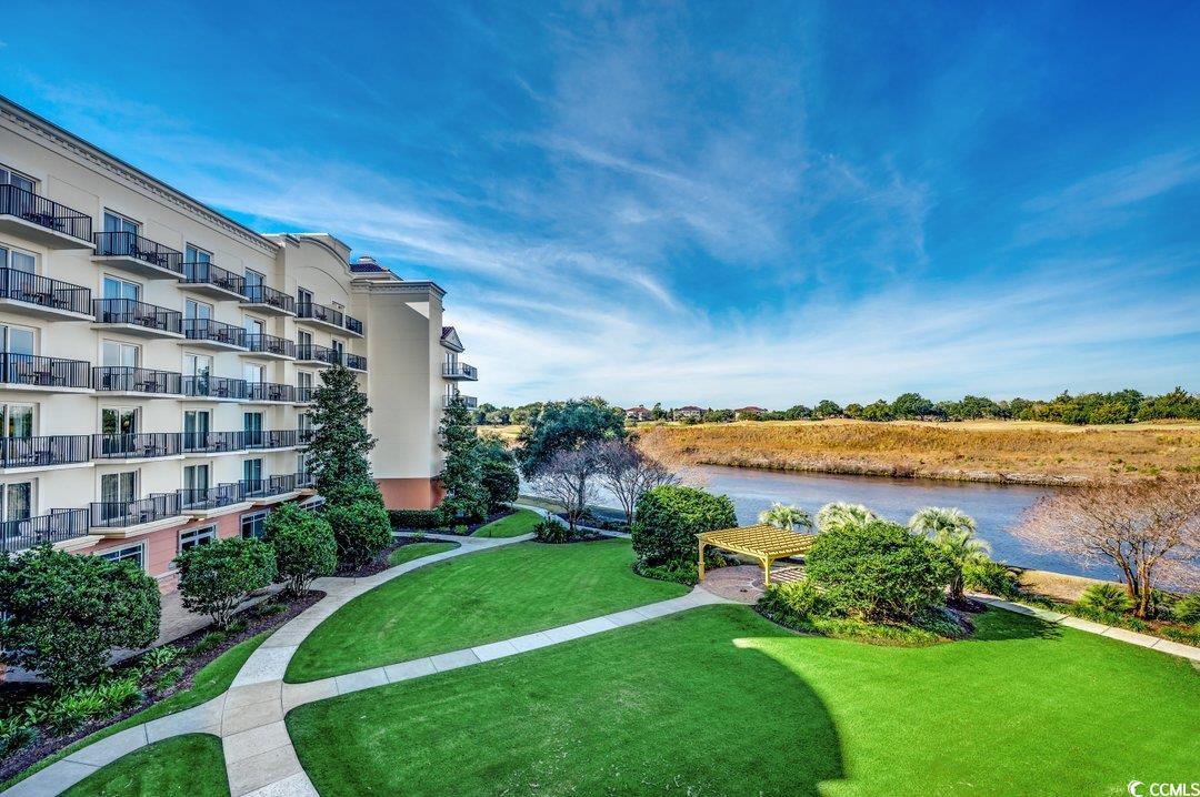 luxurious, updated and fresh 2 bedroom overlooking the intracoastal waterway, the green living space and the grand dunes resort golf course. as you enter, you will feel the quality of the villa with 9 foot ceilings, crown molding, fireplace, ceramic tiled showers, fresh furnishings, new carpet, and fresh neutral paint. this owner has never rented the unit. the kitchen has been completely updated with new white shaker cabinets, new appliances and neutral granite. enjoy watching the spectacular sunsets from your 2 balconies located off the living room and the master bedroom suite. king size bed in master, 2 queens size beds in 2nd bedroom. located in building 4, you will have the best of it all, quiet location, great views and close to everything. hoa includes includes ocean club membership, electric, gas, water/sewer, wifi, phone, cable elevator, pool service, security, trash, landscaping and building insurance, ho6 property insurance. the onsite amenities includes indoor and outdoor pools, hot tubs, workout facility, sauna,and a business center. you may want to relax and use the onsite room service, restaurant or housekeeping which are also available. ruth’s chris steakhouse & the waterfront anchor café are right here. this lifestyle is one of a kind! just one mile to our beautiful ocean, enjoy the ocean club that features oceanfront dining, oceanfront pools with food service and many additional activities. don’t miss this one!