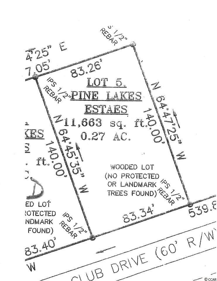 Lot 5 Country Club Ct. Myrtle Beach, SC 29577