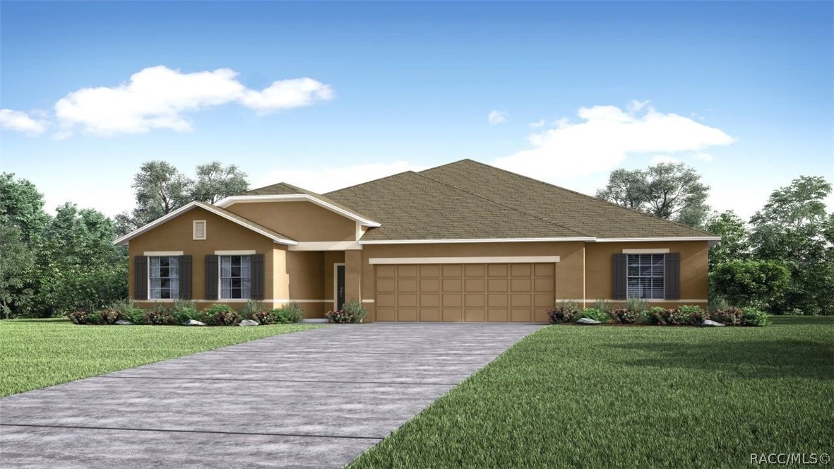 Brand new builder owned 4/3 spec home with estimated completion date of Oct 2022. CBS construction with full builder warranties. Terrific plan featuring large great room, formal dining room,  lanai, 2 car oversized car garage, 9'4" volume ceilings, crown molding, extensive use of EVP flooring, solid surface tops in kitchen and much, much more