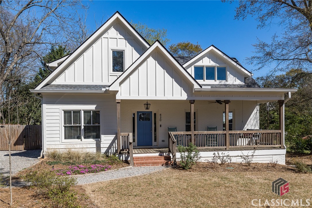 This beautiful newer construction cottage with a timeless style is located right in the middle of the Normaltown neighborhood.

430 Sunset Dr has a large rocking chair porch and plenty of windows to flood the home with natural light. The entire home features hardwood floors, recessed lighting, and a spacious and practical floor plan. On the main level in the front of the house, you will find a combined living room, kitchen, and dining area. The kitchen features a gas range, quartz countertops, semi-custom cabinets, a step-in pantry, and a tile backsplash. As you move towards the back of the main level the home features a guest half bath, laundry closet, giant primary suite, and a flex room with windows all around. This room would be great as a home office, den, or playroom.

Upstairs are 3 additional bedrooms, 2 full baths, and a generous sitting area (play space, study area, or second TV area). The generous and deep lot allows plenty of room to entertain on the patio and beyond. Large hardwoods provide great summer shade.

This location is an easy walk to Bishop Park, UGA Med School Campus, and Normaltown dining. Close to both hospitals and the UGA main campus too.