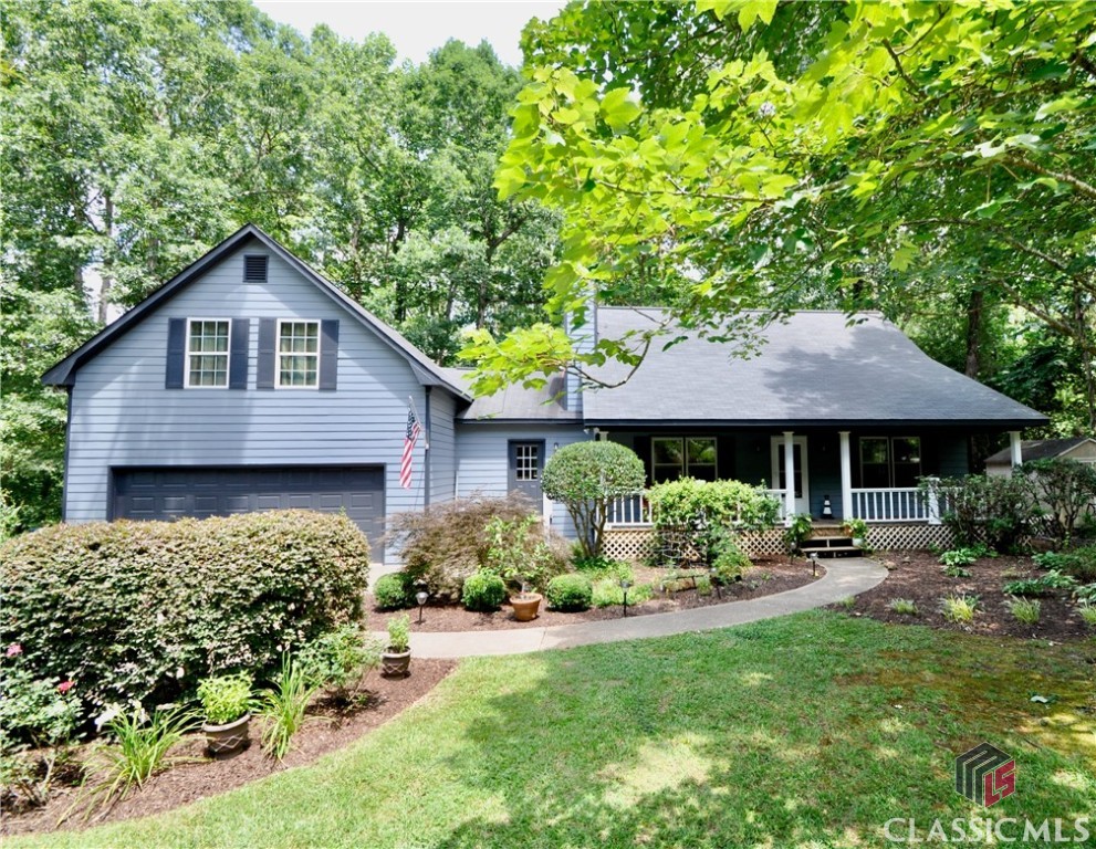 Charming cottage meets convenient living. This classic 3 bedroom/2.5 bathroom home sits on nearly an acre lot in Oconee County's HOA-free Oak Pointe neighborhood. It also comes with a finished apartment area over the garage with a separate entrance, and a second full kitchenette,  4th bedroom, 3rd full bath and another living area - perfect for a teen or in-law suite, rental or just additional bedroom and flex spaces.  Brand new roof on the main home and fresh exterior paint make this an exceptional opportunity near all Watkinsville has to offer!