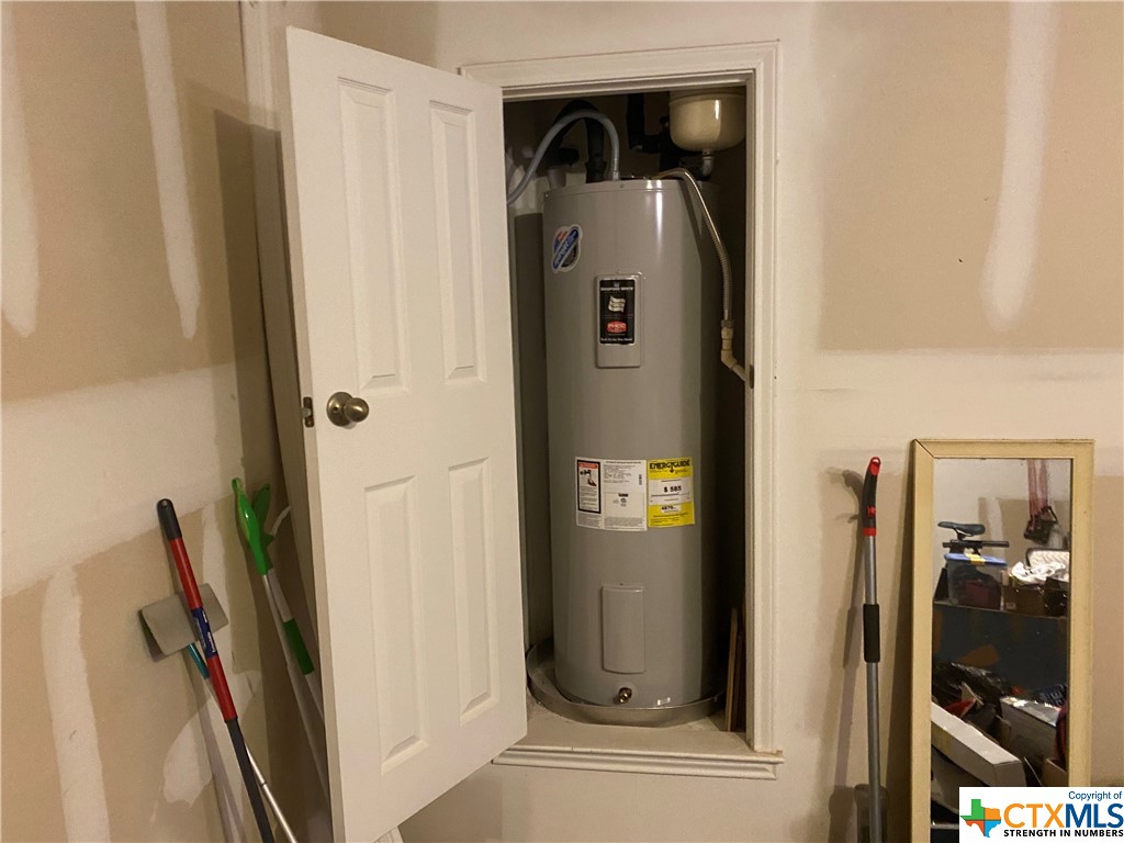 Hot water heater in garage