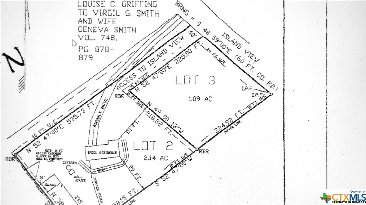 An old survey showing the lot dimensions (Lot 3). A new survey is suggested. Build your dream home here!