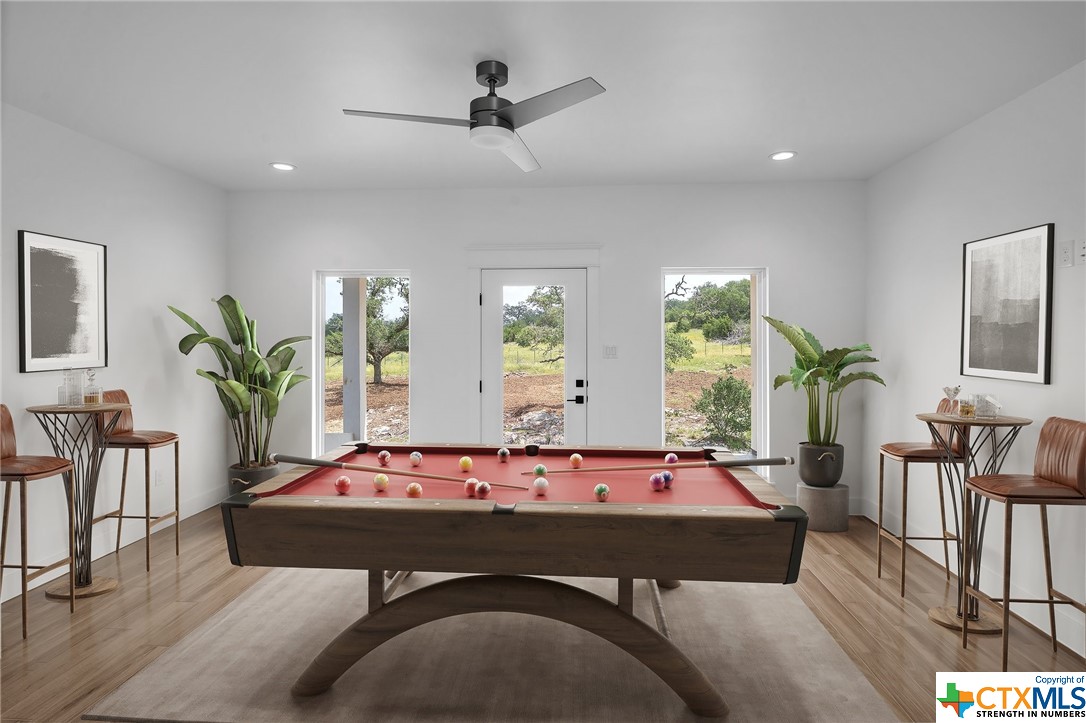 Game room virtually staged