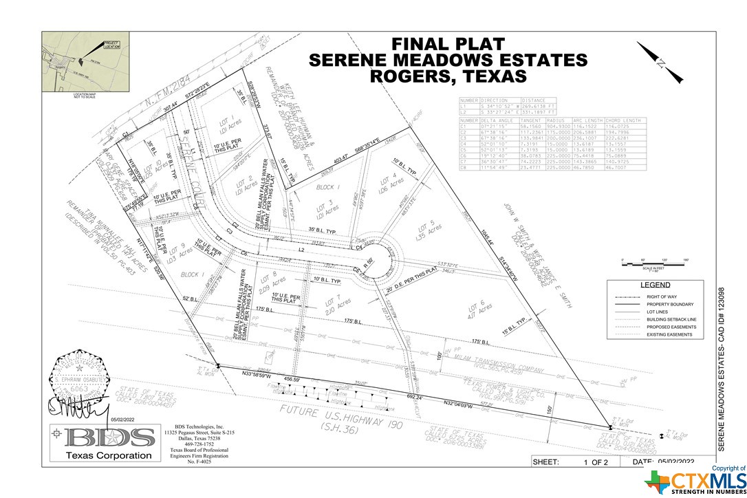 Welcome to Serene Meadows Estates. Roger's newest development designed for those that need a little elbow room. Serene Meadows Estates are lots that range from 1-4 +/- acres. All lots will have city water and high speed internet. Come enjoy county living with a short commute to the Temple/ Belton area. Great schools for your children.