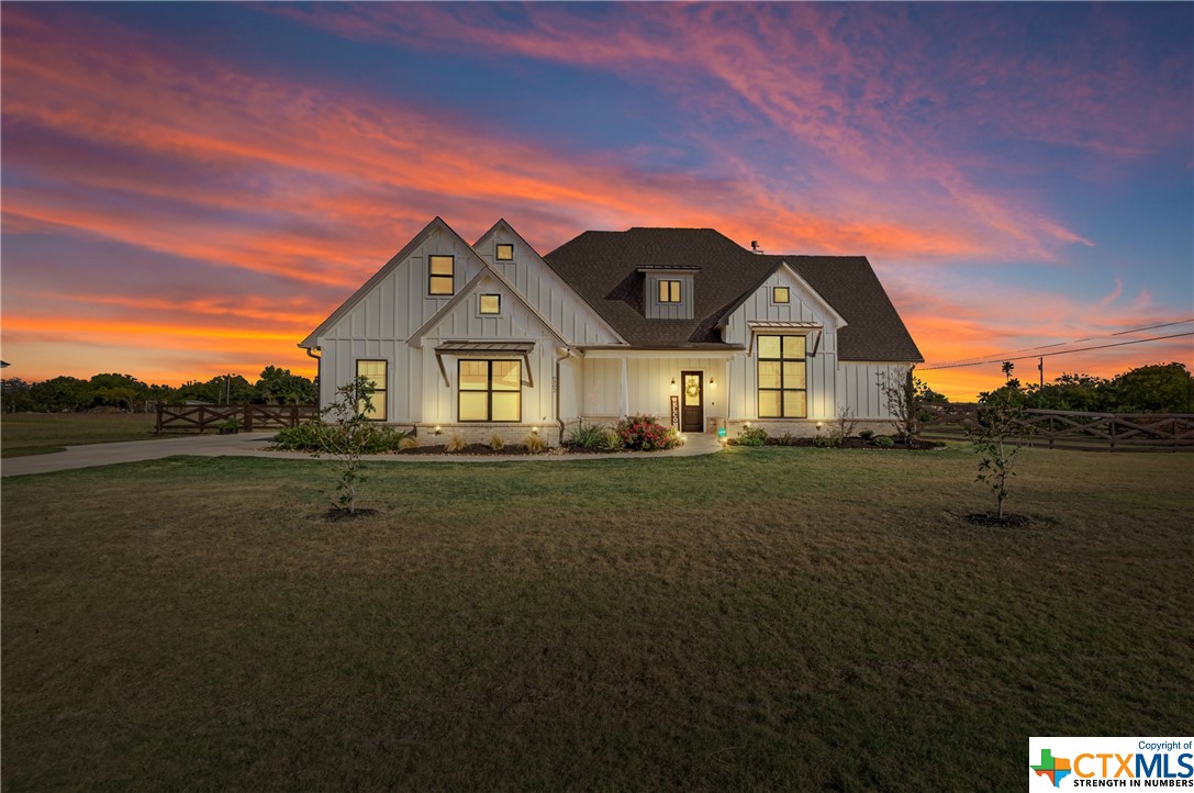Welcome to your dream home on 1 acre in Salado ISD! This stunning residence boasts 4 spacious bedrooms & a flex room, each with its own bathroom. Just minutes from I-35, your commute to Austin, Waco, & other cities becomes a breeze. The living room greets you with soaring high ceilings & a cozy fireplace, with built-in shelving to add a touch of elegance & practicality. The master suite with a stunning vaulted ceiling is a true retreat, featuring a spa-like master bathroom, complete with his & hers walk-in closets. Upstairs, you'll find the versatile flex room with its own bathroom offers endless possibilities to suit your needs. The expansive 1-acre lot provides ample space for outdoor activities and entertaining. So much care was put into the small details of this home that you have to see it to truly appreciate all it has to offer. Schedule your showing today and make this dream home your own!