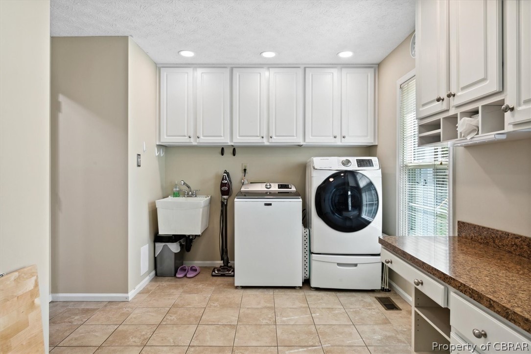 W/D do not convey.  Bring your own and enjoy the utility sink and all the incredible cabinets!
