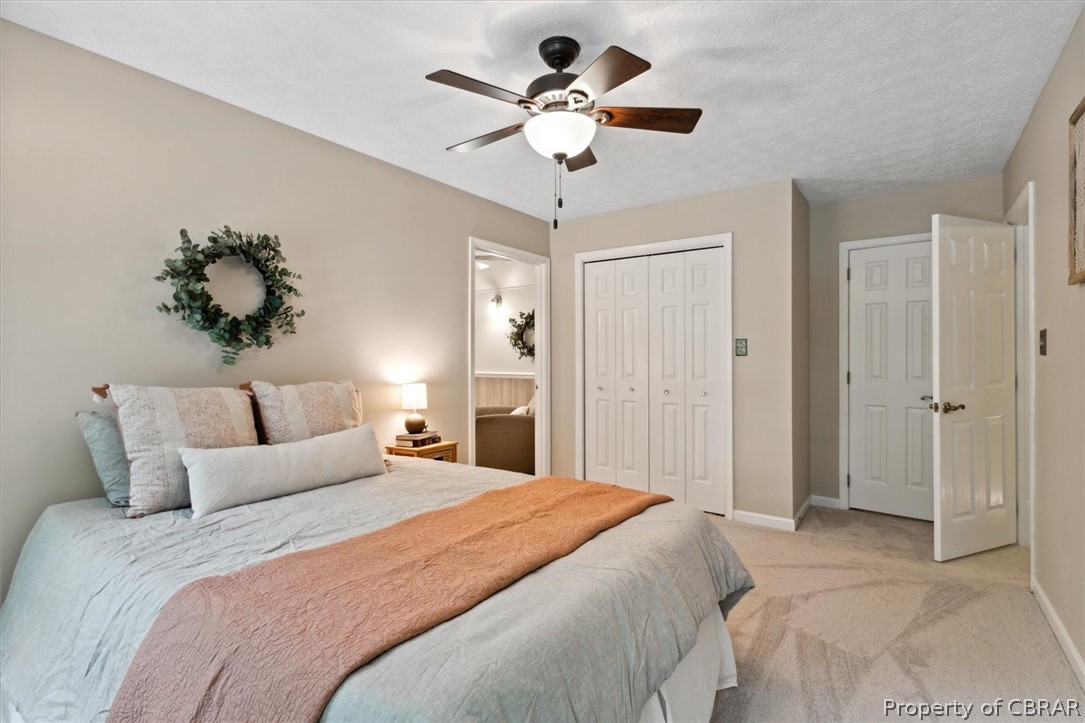 This bedroom also has a GIANT sized storage area behind the bedroom door.