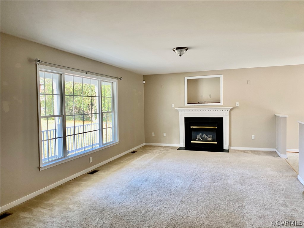 Gas fireplace in family room