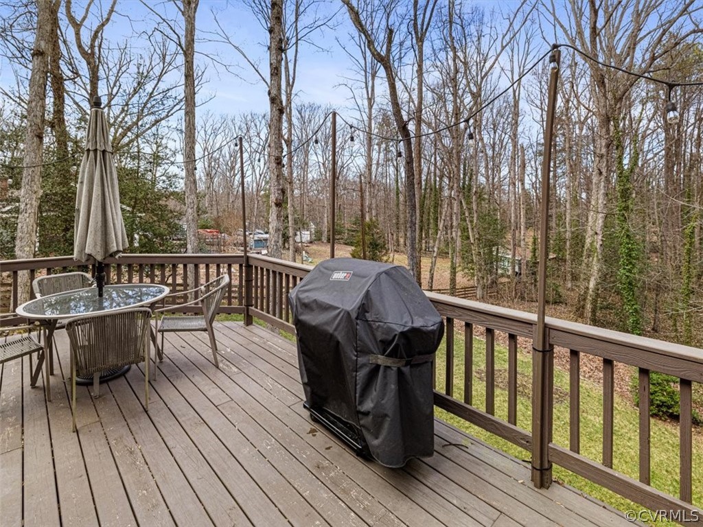 Multiple entertaining spaces on the rear deck.