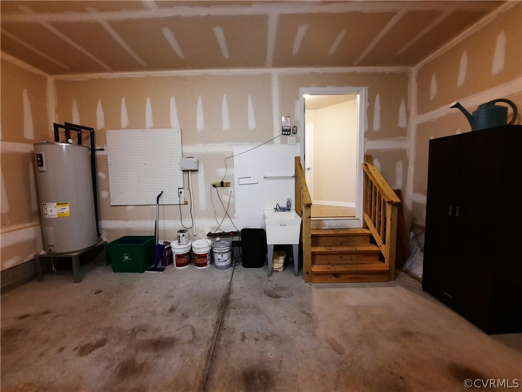 Water Basin Sink and Irrigation/Sprinkler System Box in Garage.