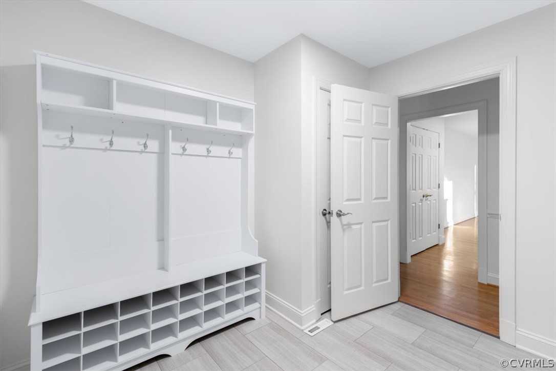built in storage and closet for storage