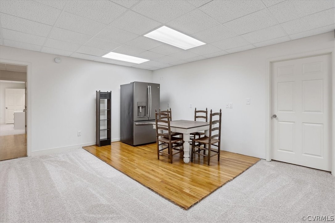 This kitchenette area is perfect for snacking or perhaps putting an air fryer/microwave in.  (Fridge does not convey).  This would be perfect if you had someone staying down here for any period of time!