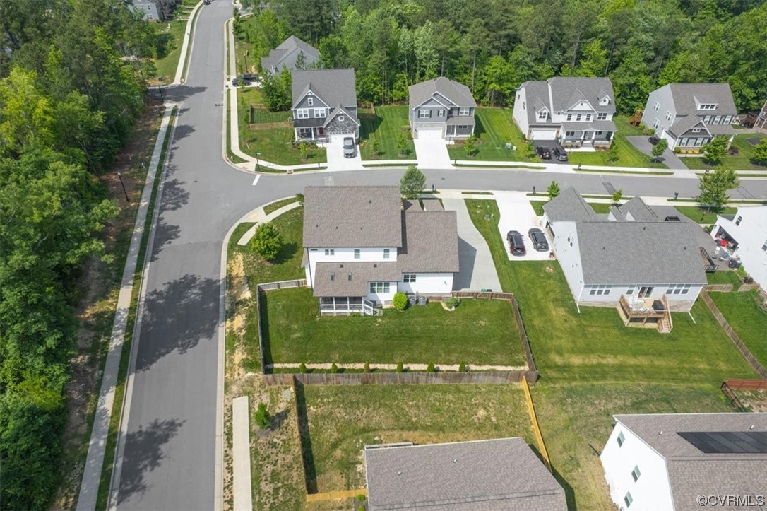 Aerial view of the back of the property
