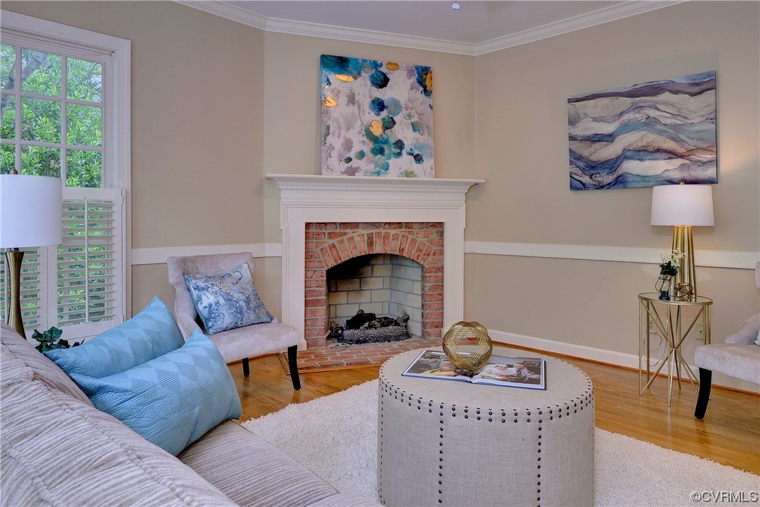 The family room has the homes second fireplace.
