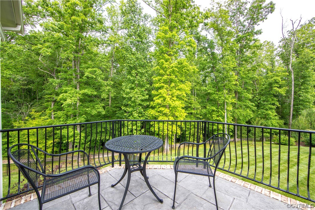 Enjoy your morning coffee on this serene patio