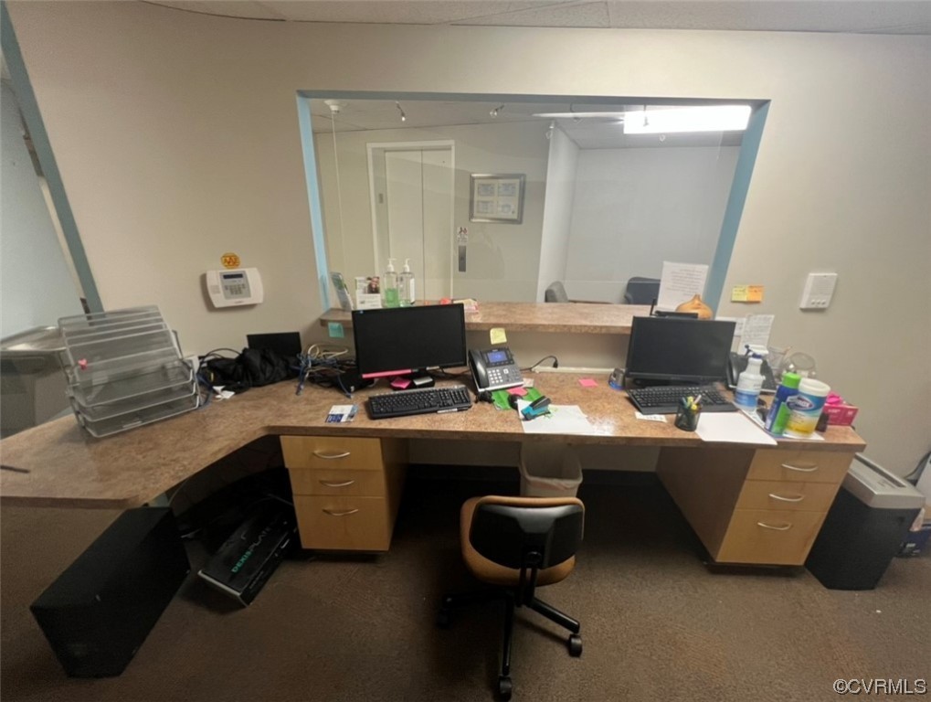 Office space with built in desk