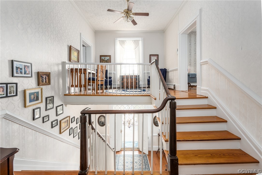 Staircase with landing leading to Second Floor Sitting Room