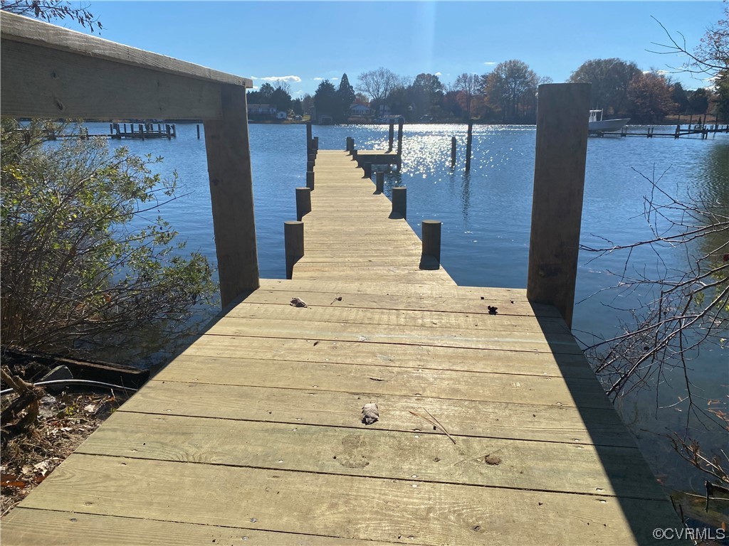 View of new dock featuring a water view
