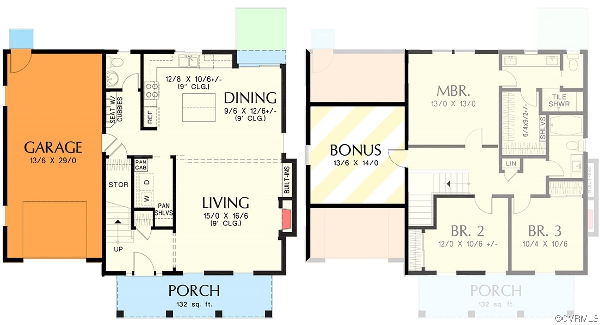 Floor Plans -Bonus Room will actually be 4th Bedroom