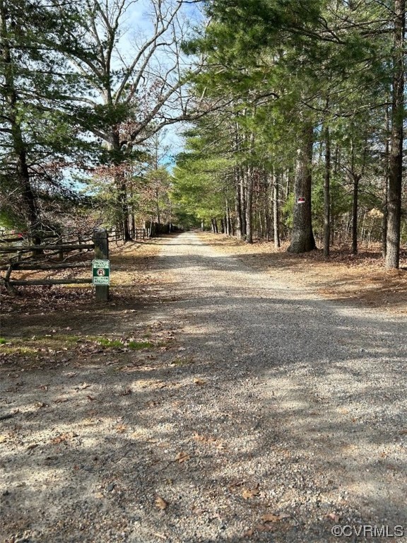 View of gravel road entering the property