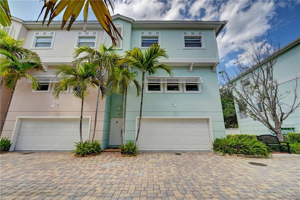 Key West Style Townhome located in the redeveloping zone of Pompano Beach.  This complex is located just minutes from major highways, restaurants, shopping and the beach.The unit is located on the end of a row of 6 townhomes and has 4 bedrooms with one of them on the first floor with a full bath and sliders outside to the private backyard that is fully paved.  You will not find a unit this large for under $600k.